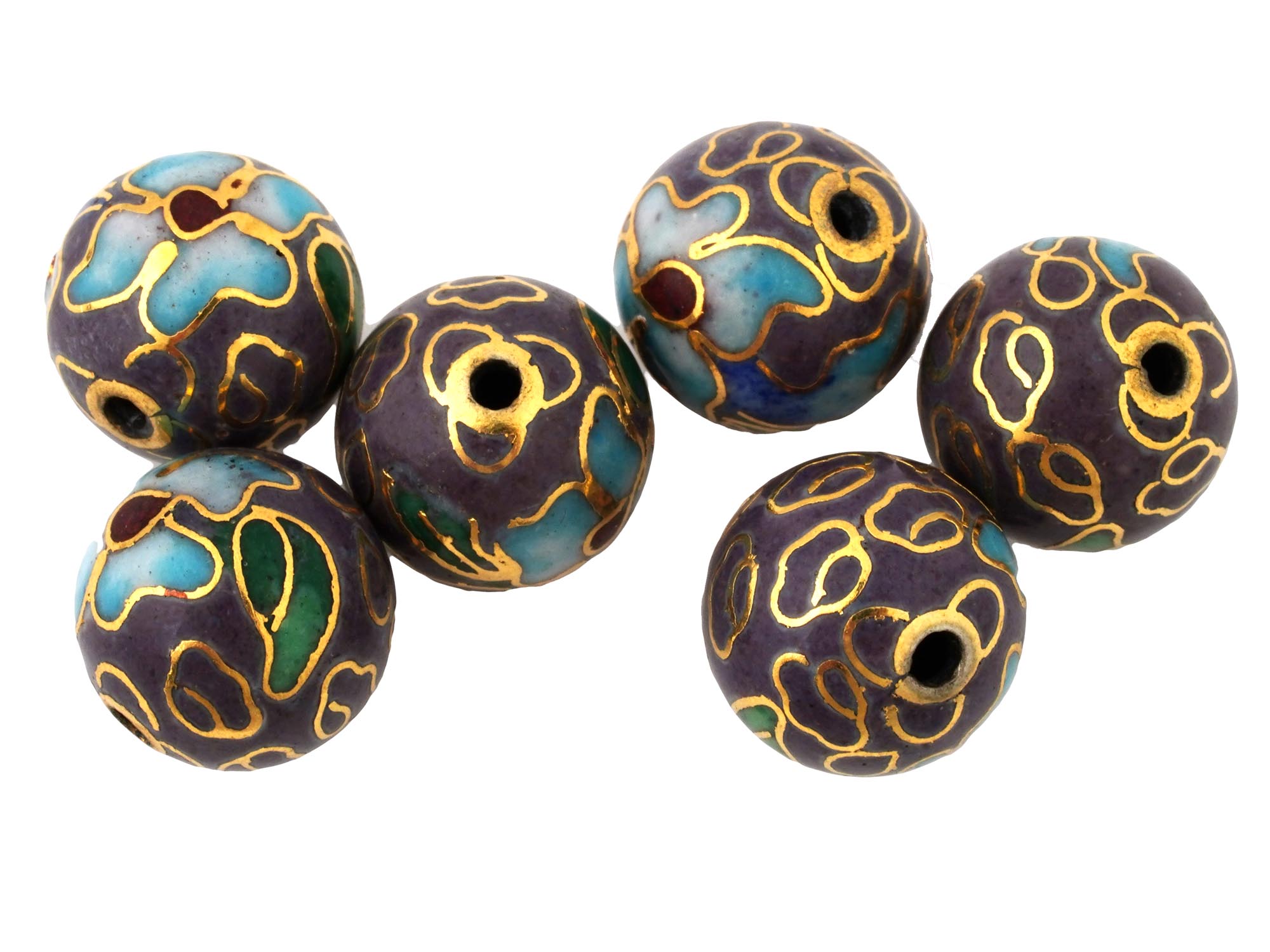 COLLECTION OF CHINESE FLORAL CLOISONNE ENAMEL BEADS PIC-4