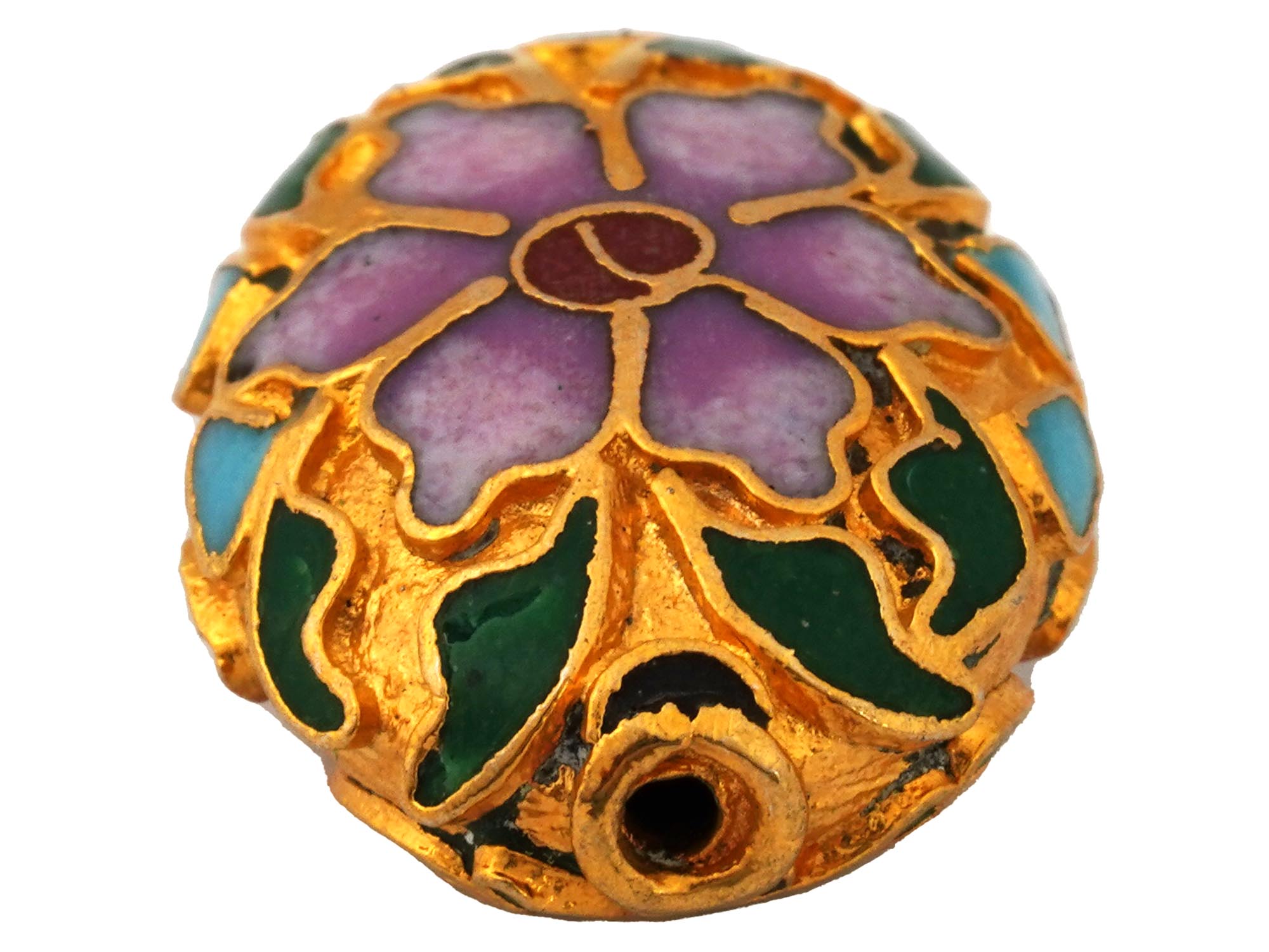 COLLECTION OF CHINESE FLORAL CLOISONNE ENAMEL BEADS PIC-4