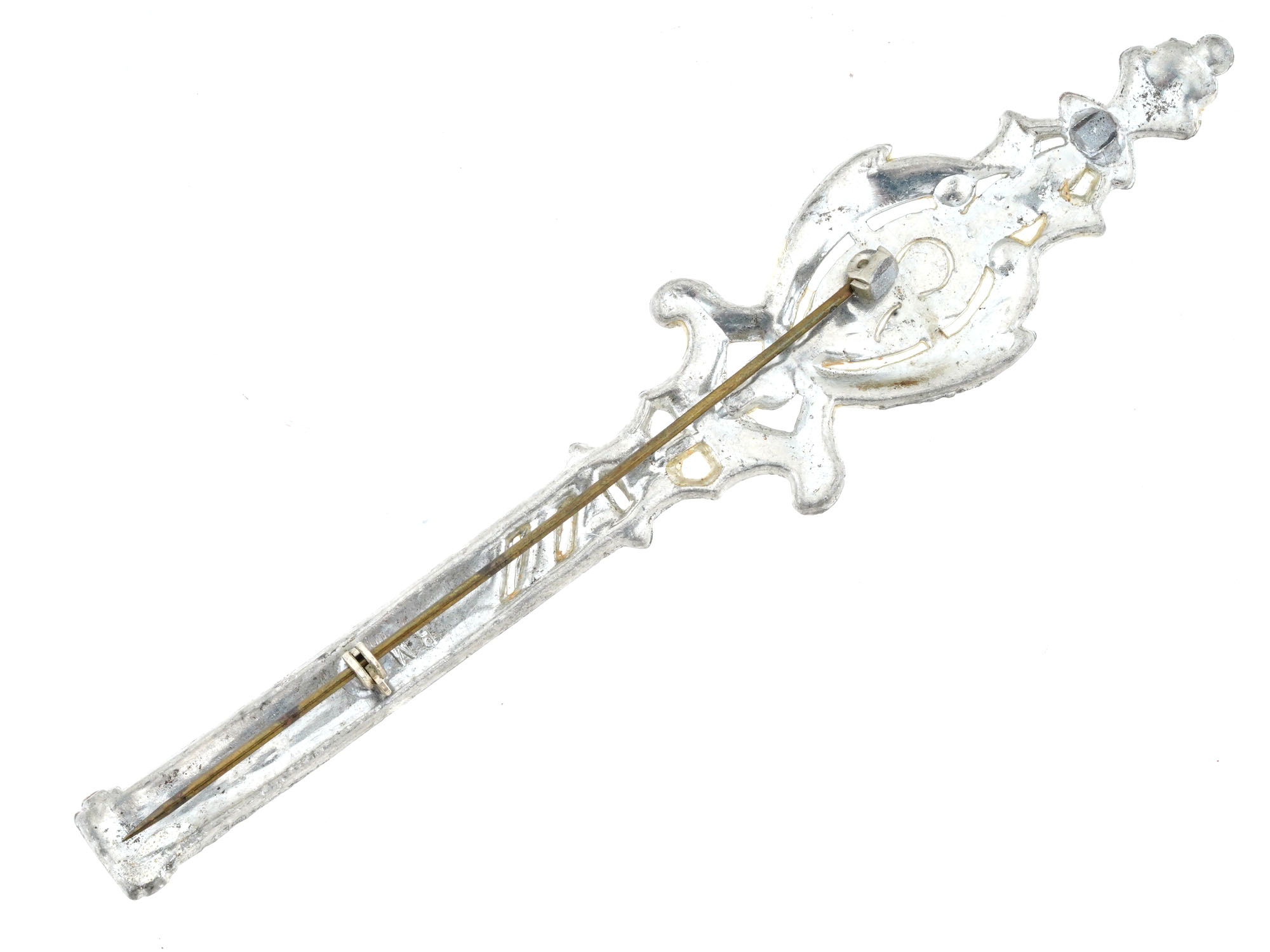 VINTAGE COSTUME JEWELRY SCEPTER BROOCH PIC-2