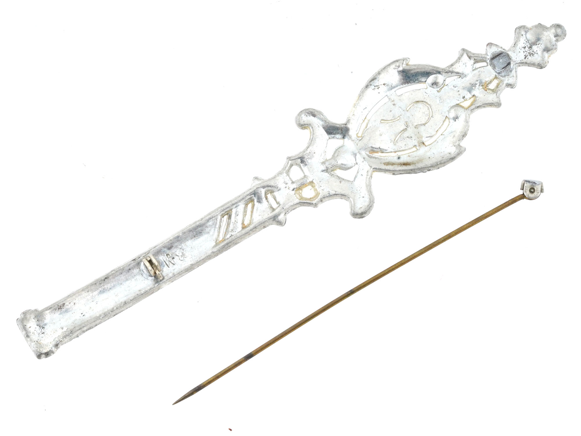 VINTAGE COSTUME JEWELRY SCEPTER BROOCH PIC-1