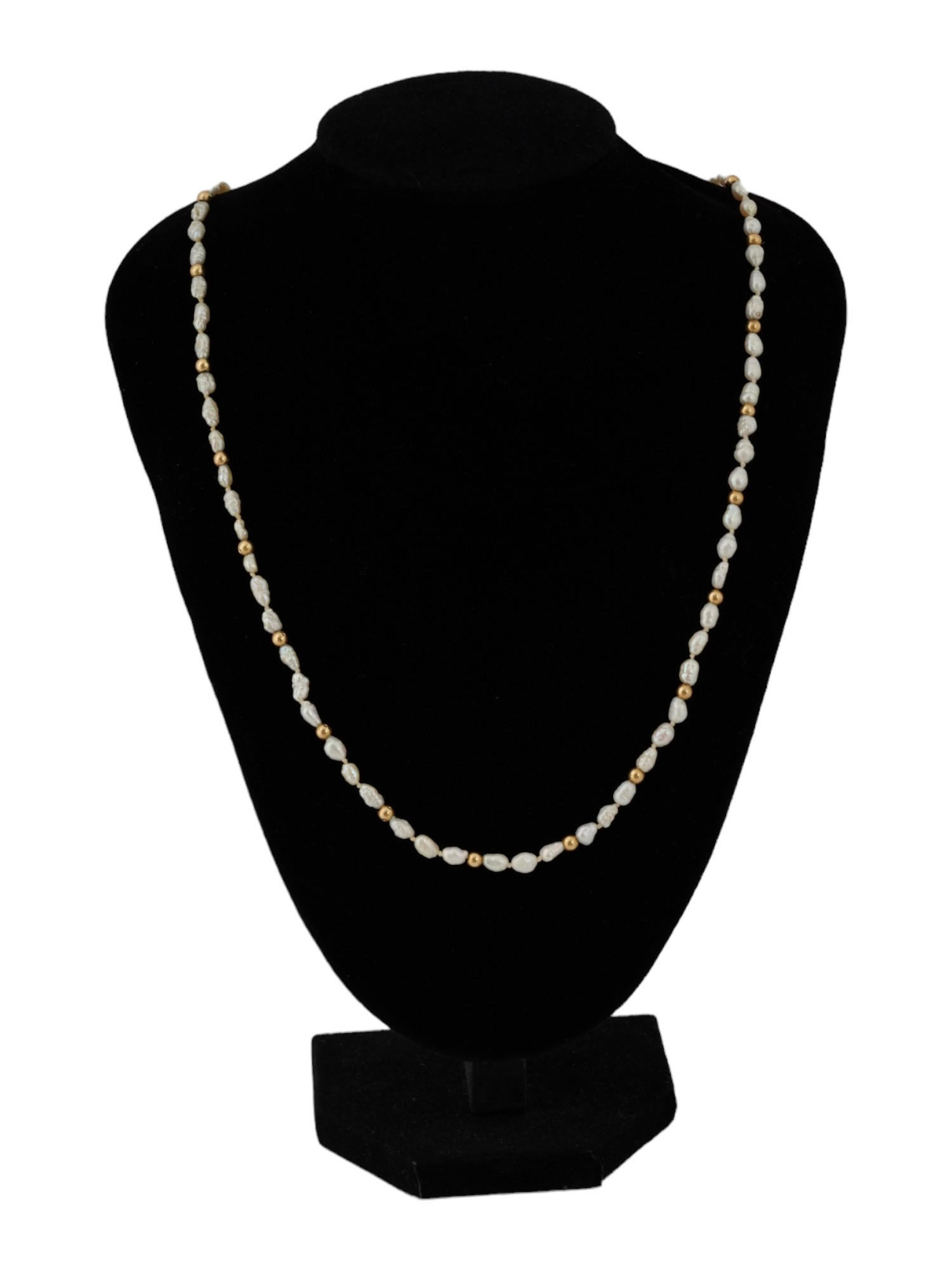 VINTAGE SEED PEARL NECKLACE WITH 14K GOLD CLASP PIC-0