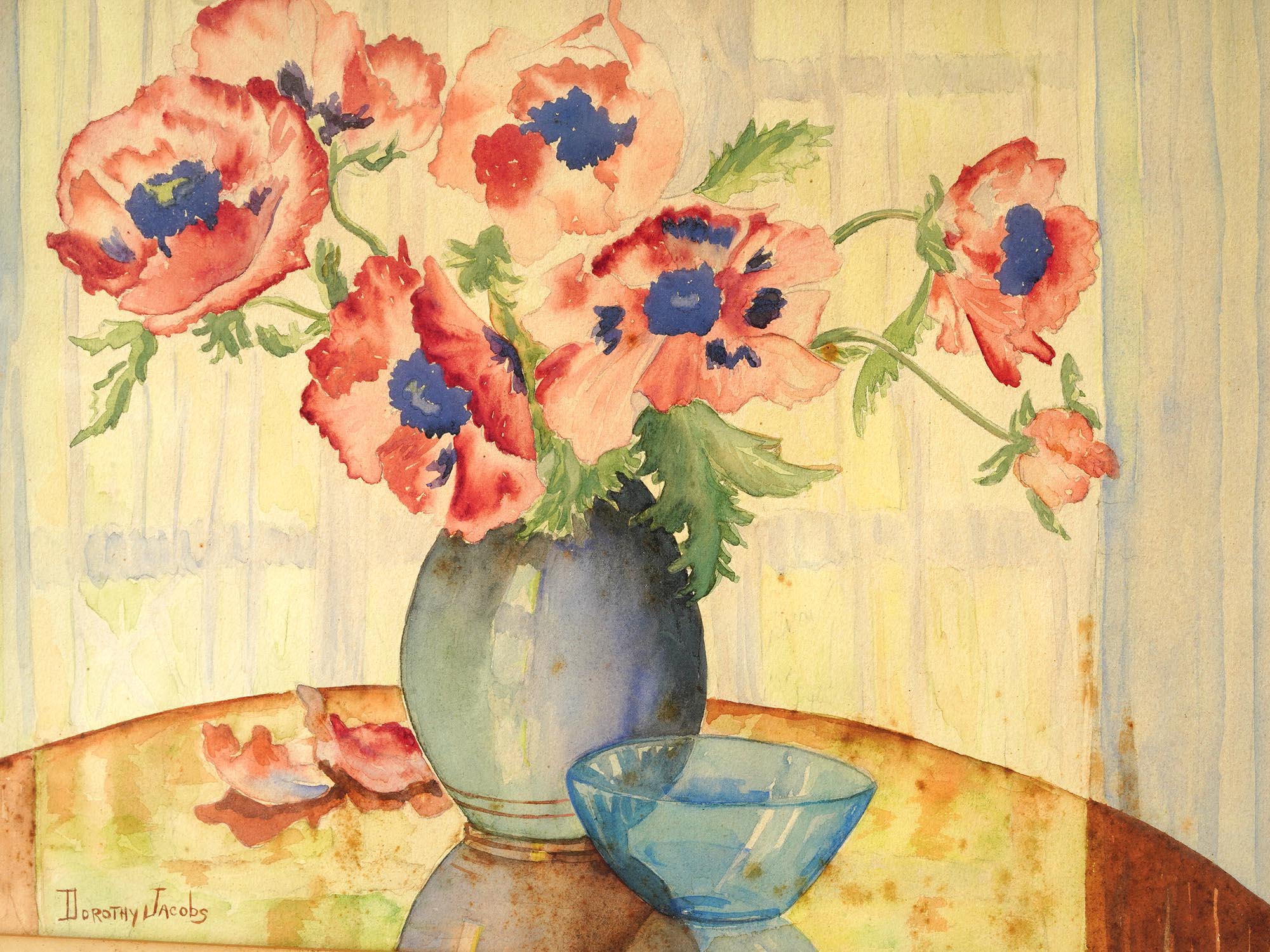AMERICAN STILL LIFE WATERCOLOR PAINTING SIGNED PIC-1