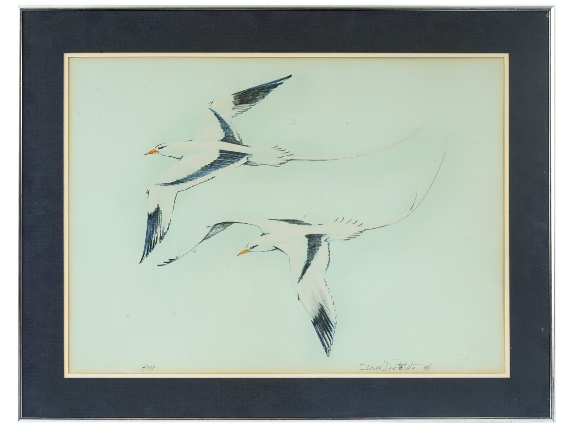 1980S AMERICAN COLOR LITHOGRAPH SEAGULLS SIGNED PIC-0