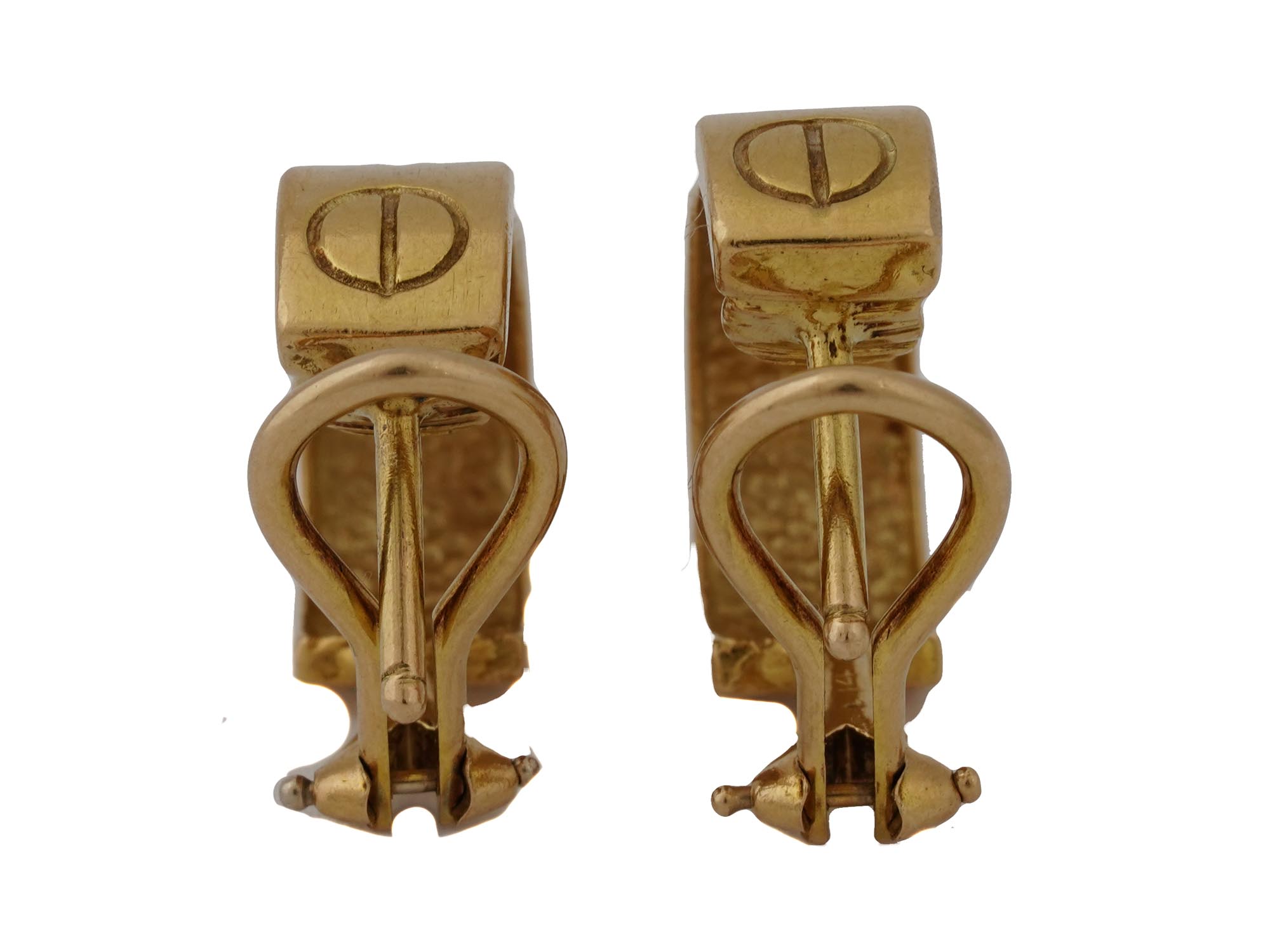 CARTIER LOVE 14K YELLOW GOLD FRENCH CLIP EARRINGS PIC-4