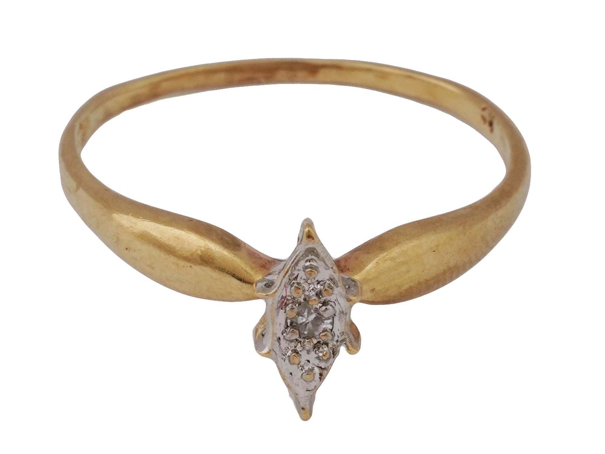 VINTAGE 14K YELLOW GOLD DIAMOND RING PIC-0