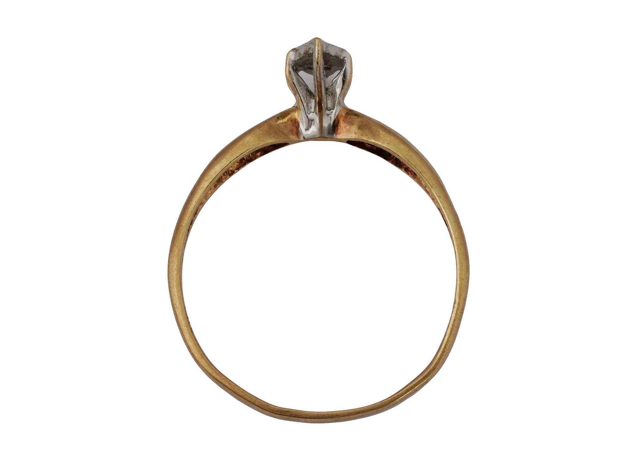 VINTAGE 14K YELLOW GOLD DIAMOND RING PIC-3