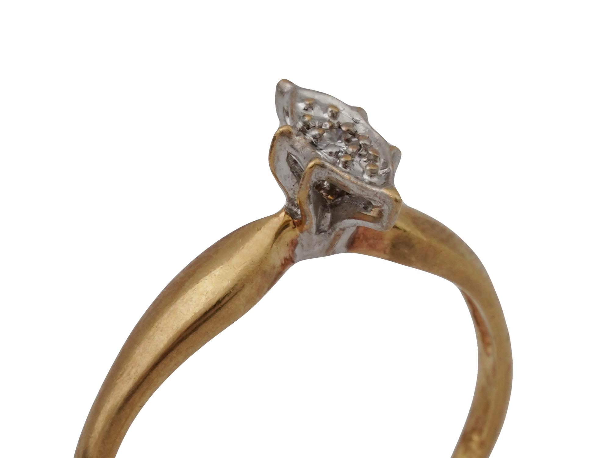 VINTAGE 14K YELLOW GOLD DIAMOND RING PIC-5