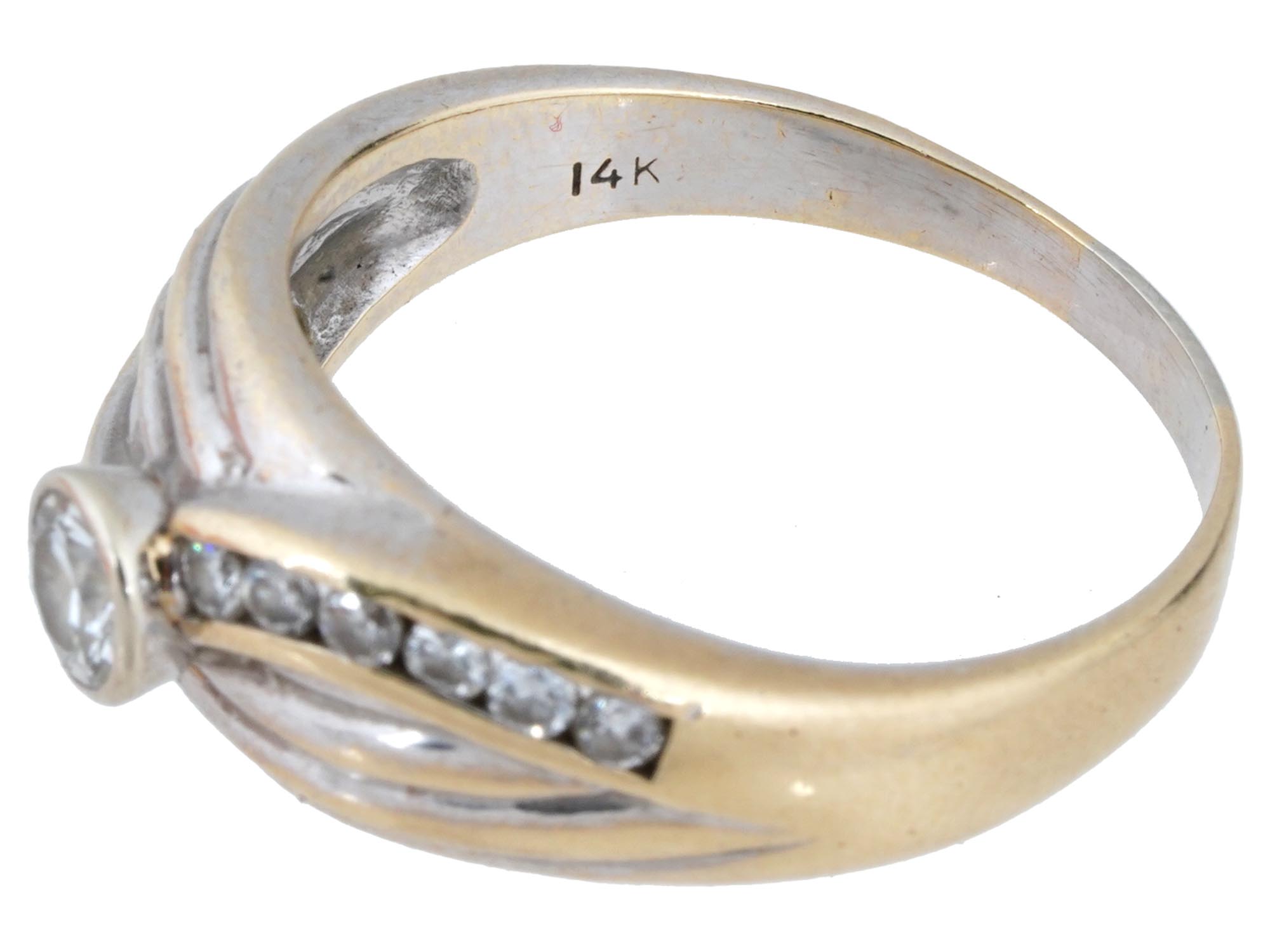 AMERICAN 14K GOLD RING WITH NATURAL DIAMONDS PIC-3
