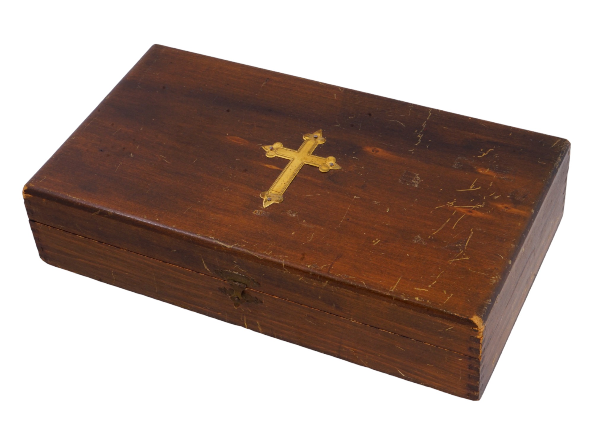 ANTIQUE CATHOLIC LAST RITES TRAVELING ALTAR BOX PIC-11