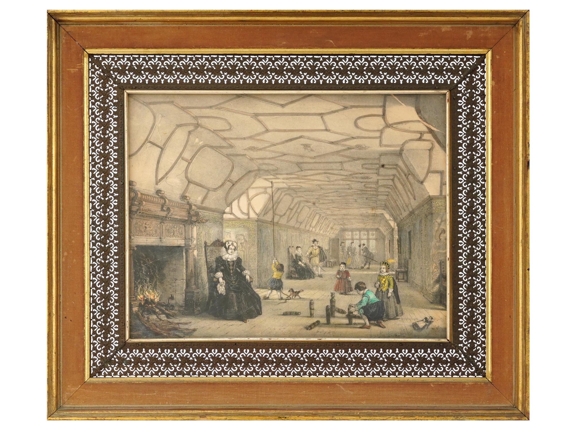 AFTER JOSEPH NASH INTERIOR SCENE COLOR LITHOGRAPH PIC-1