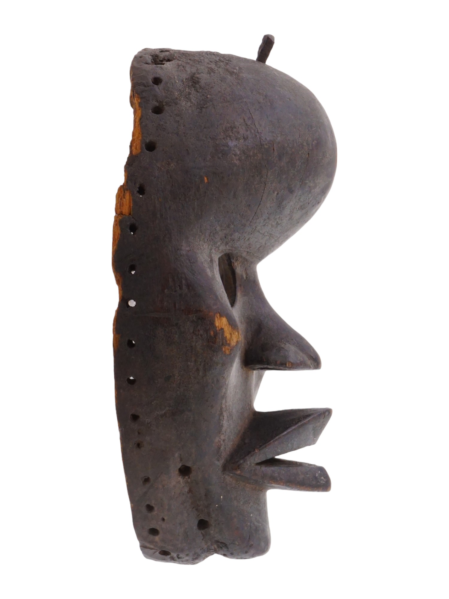 ANTIQUE AFRICAN CARVED WOOD MANDE TRIBAL DAN MASK PIC-2