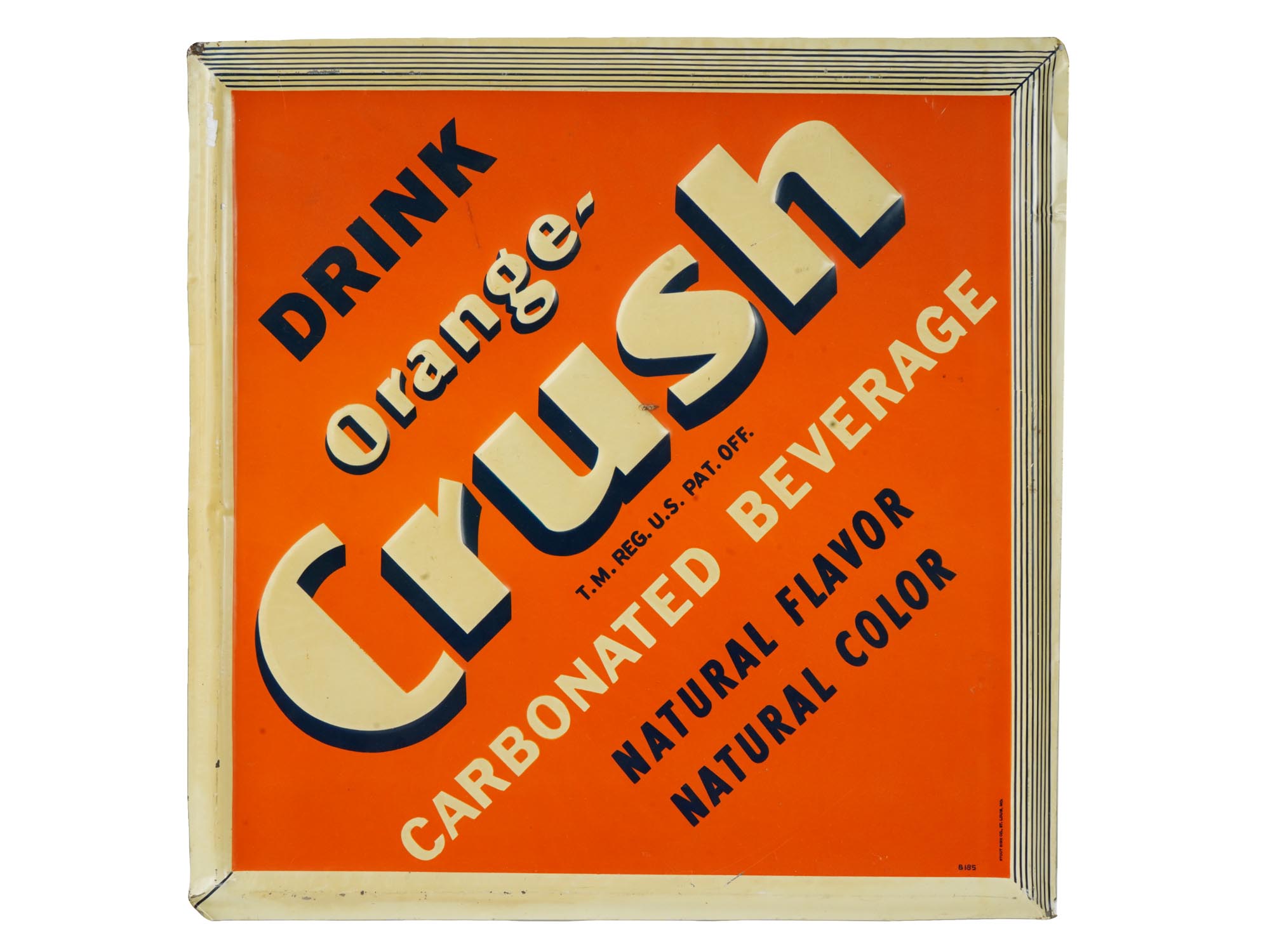 VINTAGE AMERICAN ORANGE CRUSH SODA ADVERTISING SIGN PIC-0