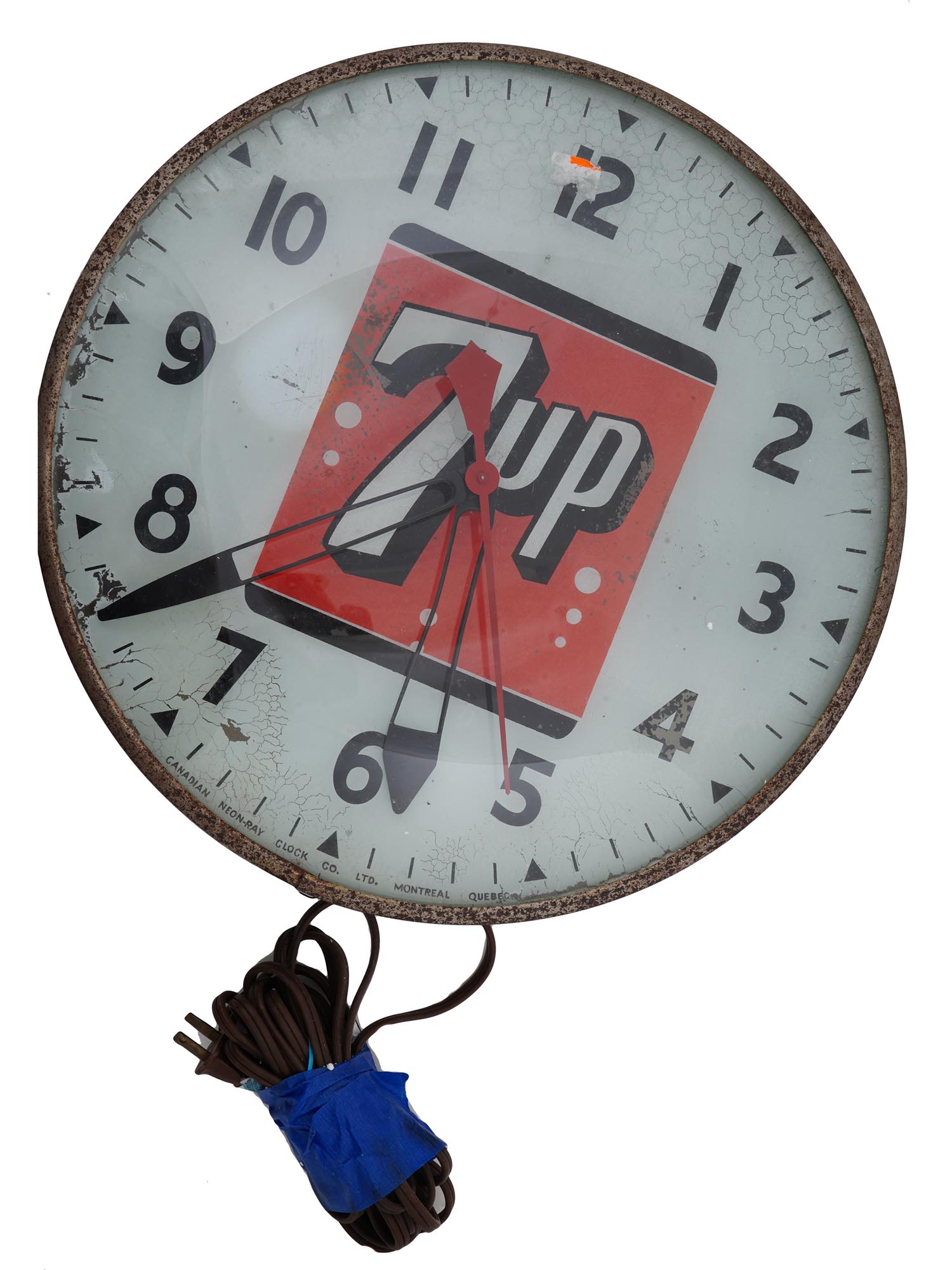 VINTAGE CANADIAN 7UP BULB ILLUMINATED ADVERTISING CLOCK PIC-0