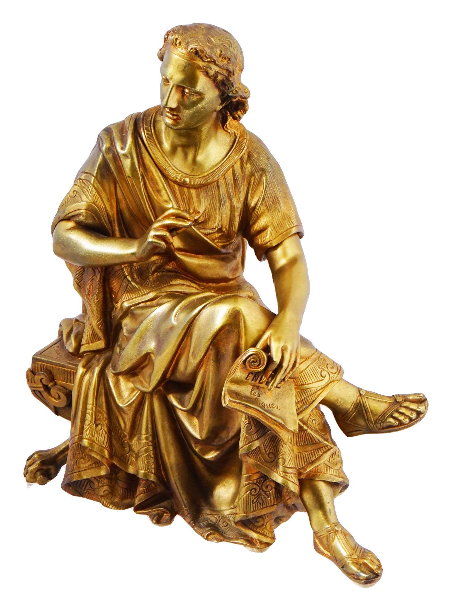 FRENCH GILT BRONZE SCULPTURE BY THEODORE DORIOT PIC-0