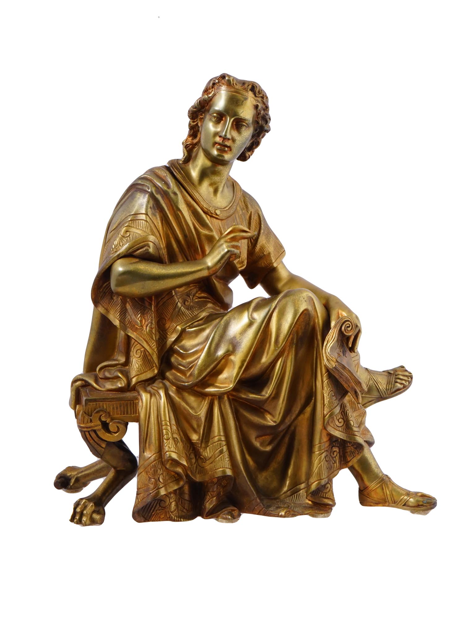 FRENCH GILT BRONZE SCULPTURE BY THEODORE DORIOT PIC-1