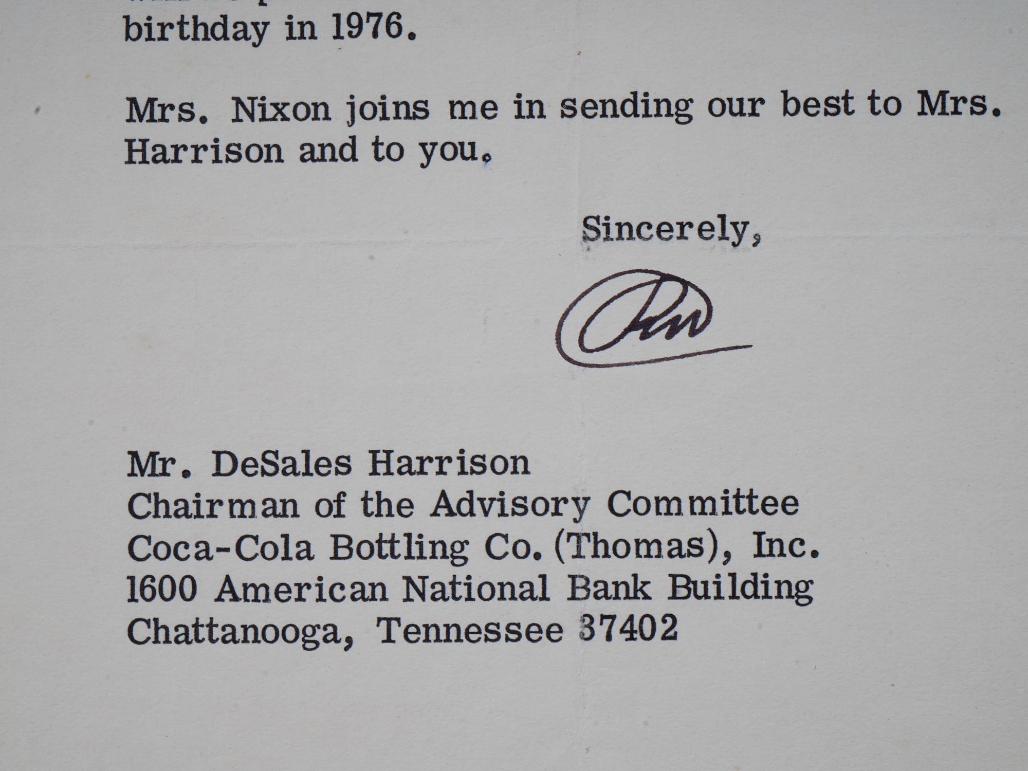 VINTAGE 1972 LETTER FROM THE WHITE HOUSE SIGNED PIC-2