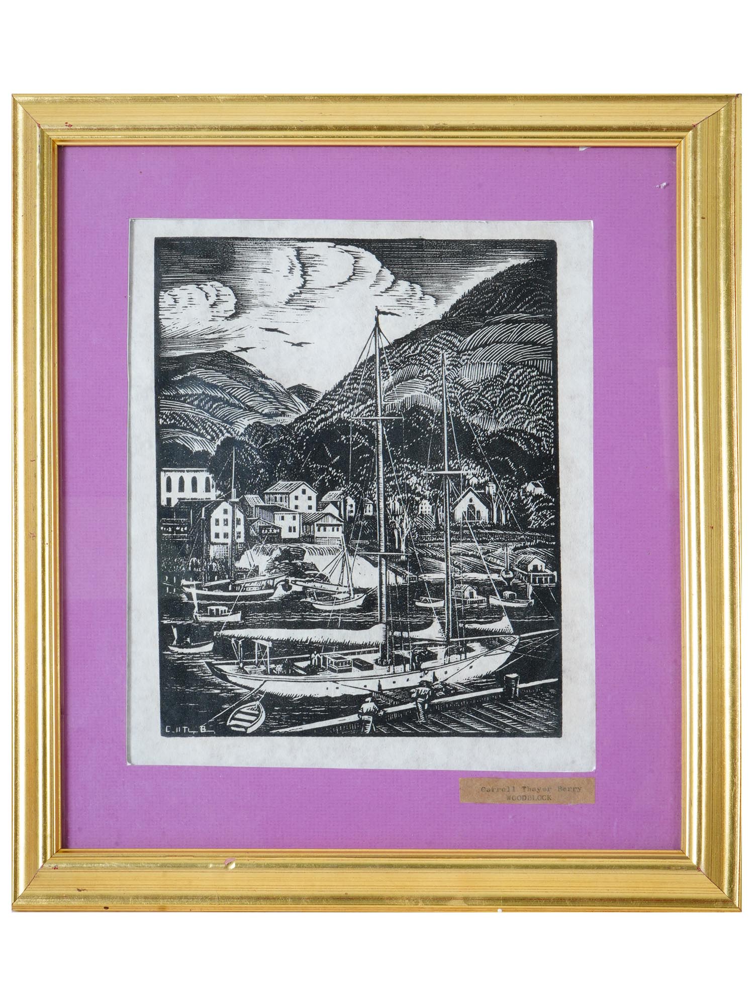 CARROLL THAYER BERRY AMERICAN NAUTICAL WOODBLOCK PIC-0