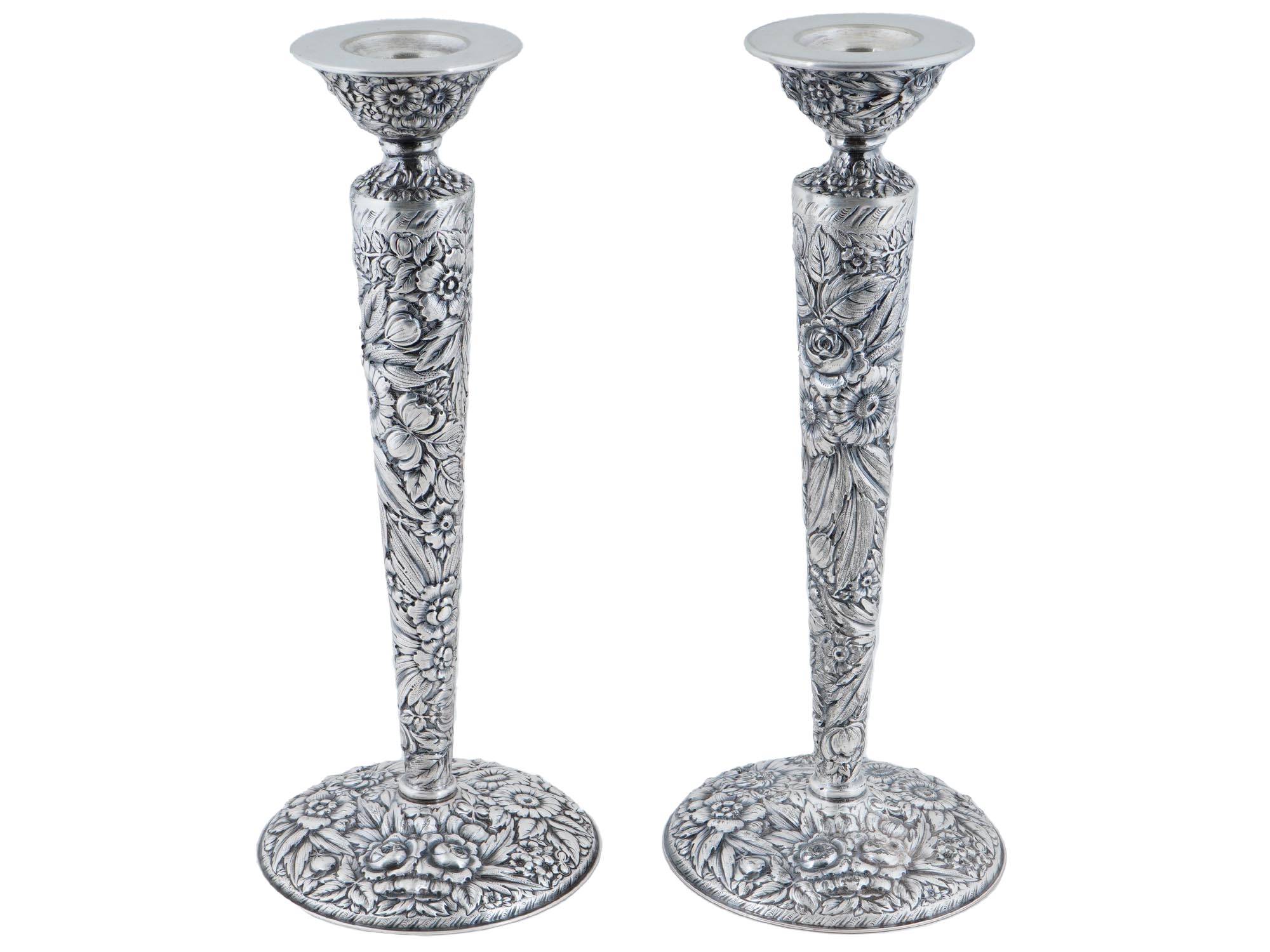 PAIR OF BARBOUR S P CO SILVER PLATED CANDLE STICKS PIC-1