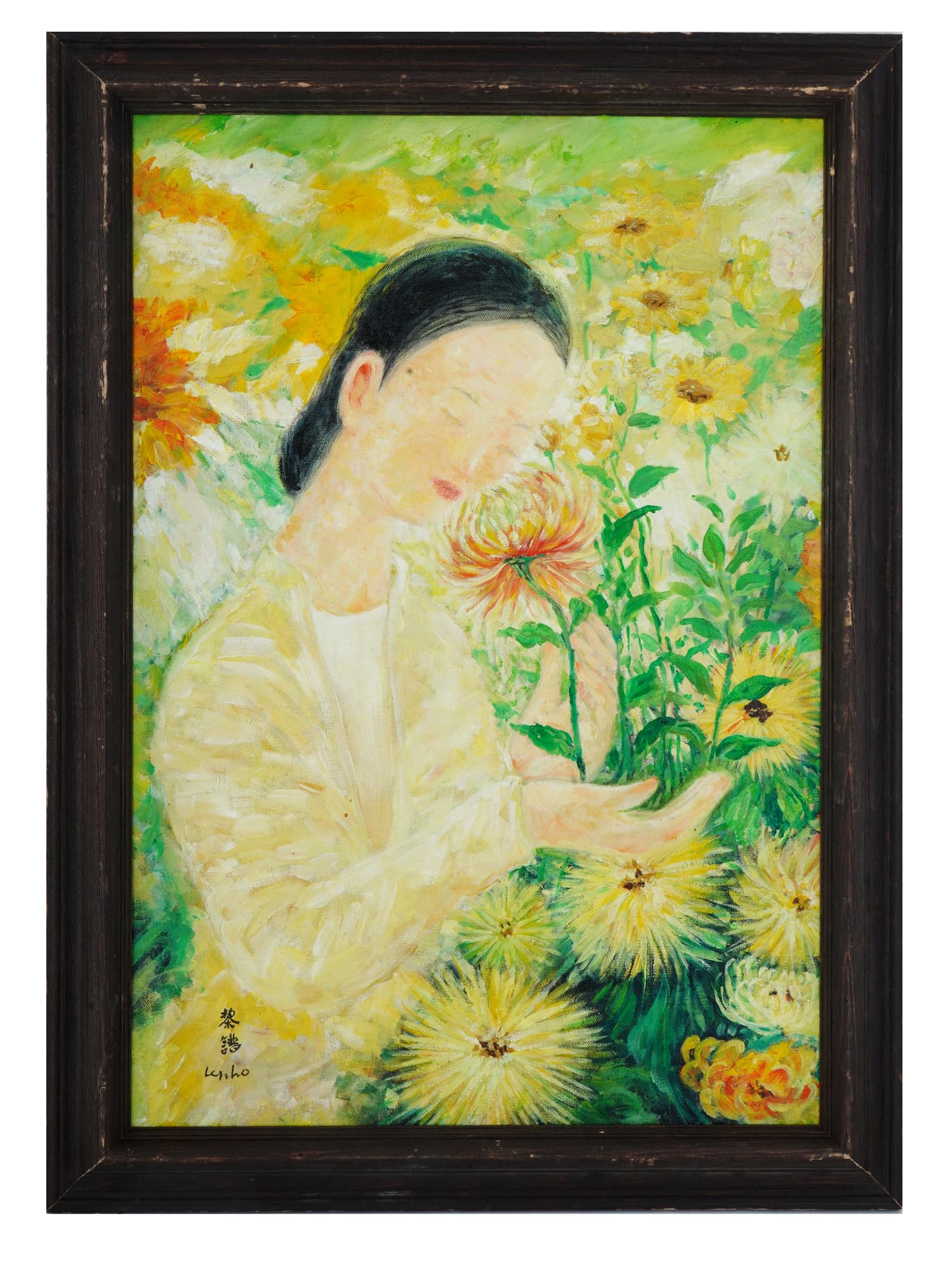 ATTR TO LE PHO VIETNAMESE PORTRAIT OIL PAINTING PIC-0