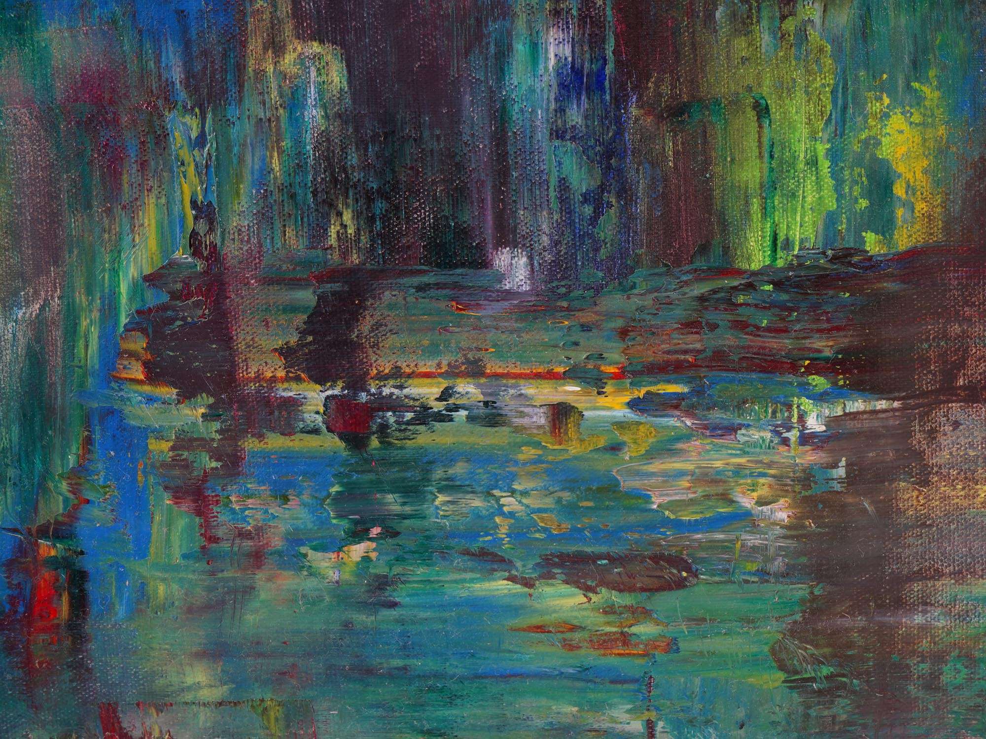 ATTRIBUTED TO GERHARD RICHTER ABSTRACT OIL PAINTING PIC-2