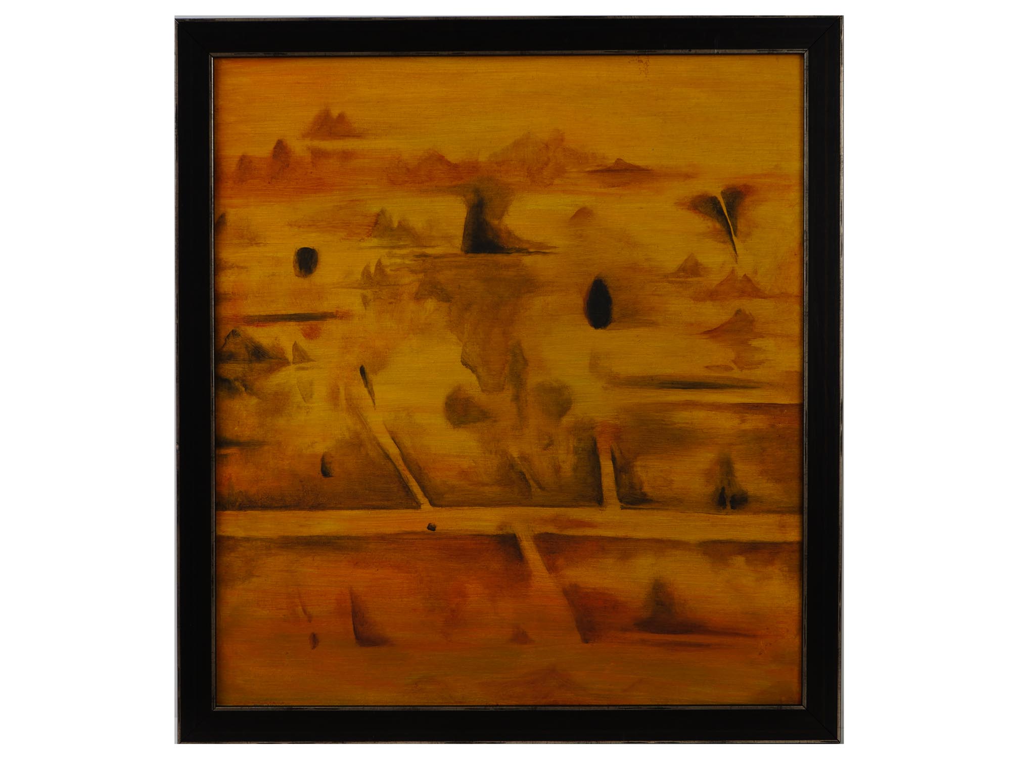 ABSTRACT INDIAN OIL PAINTING BY VASUDEO S GAITONDE PIC-0