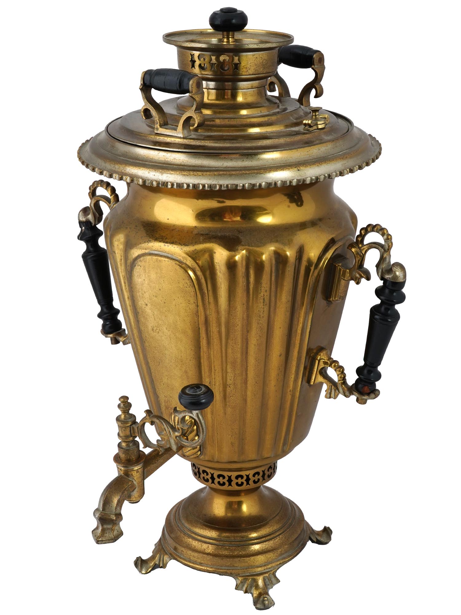 ANTIQUE RUSSIAN BRASS SAMOVAR BY BATASHEV FACTORY PIC-0