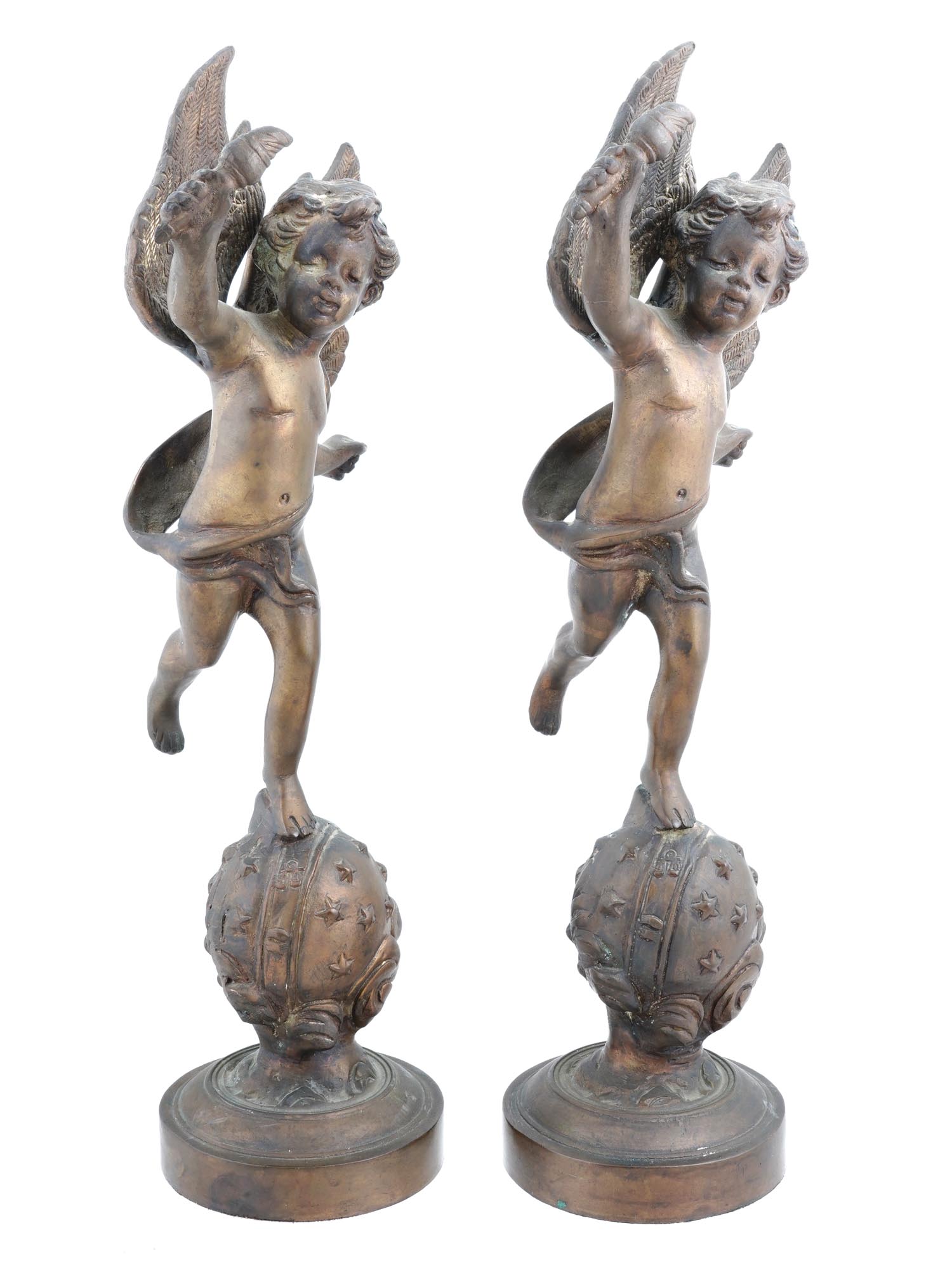 CAST METAL CHERUBS FIGURES AFTER EMILE BRUCHON PIC-1