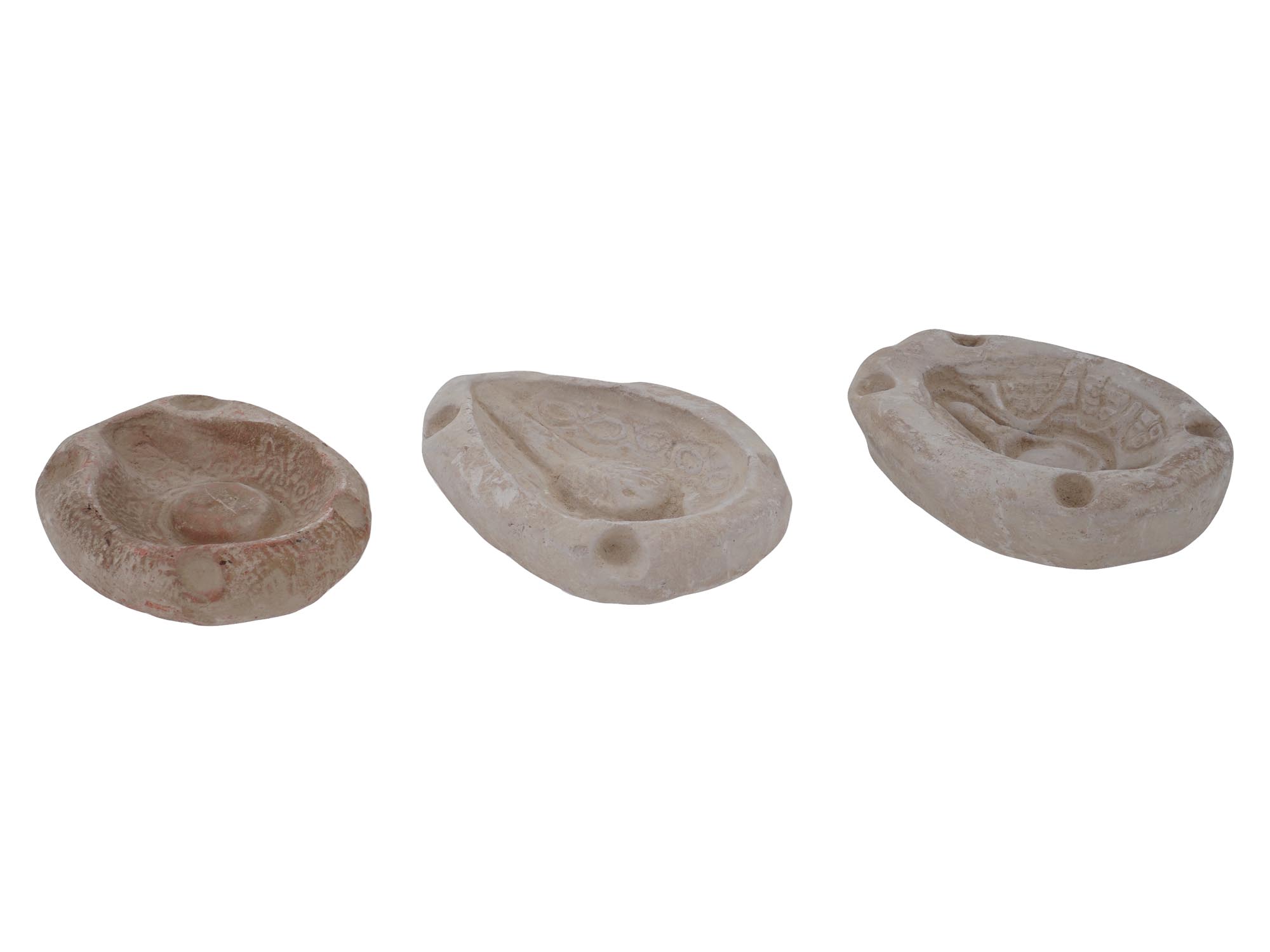 THREE ANCIENT BYZANTINE OIL LAMP HOLDERS PIC-1