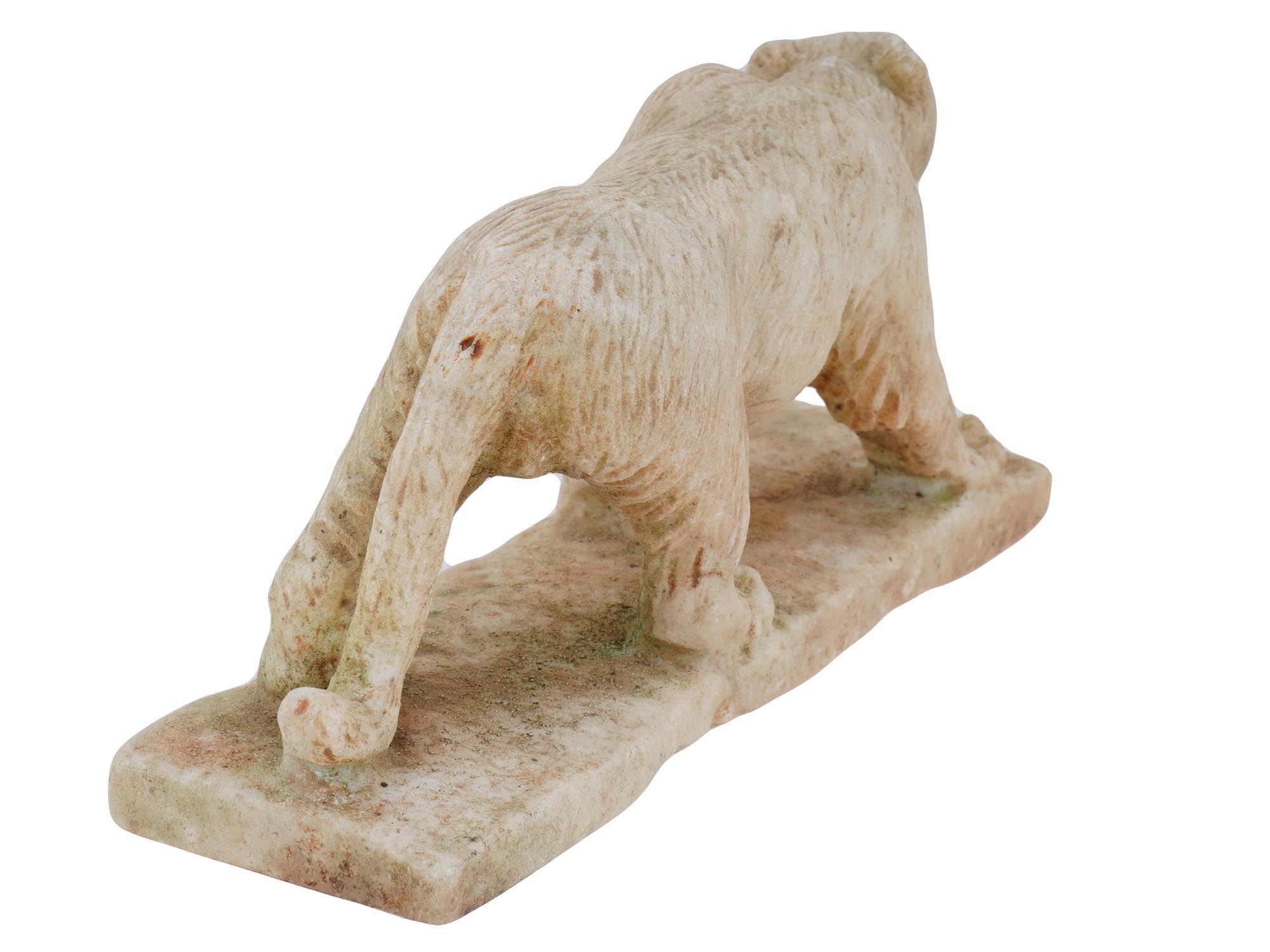 ANCIENT HELLENISTIC CARVED MARBLE WALKING WOLF FIGURINE PIC-4