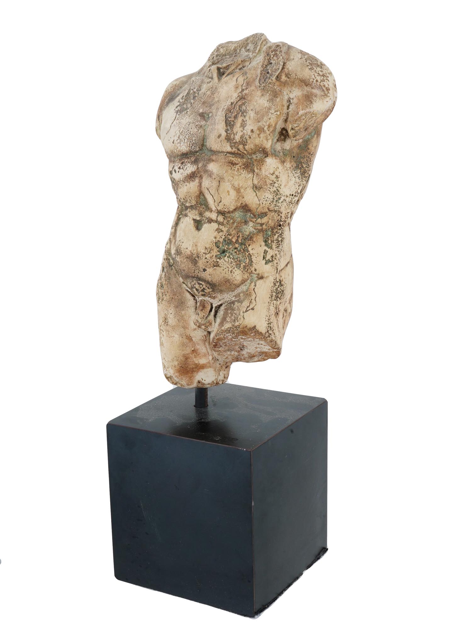 CLAY PLASTER SCULPTURE OF ANCIENT GREEK NUDE MALE TORSO PIC-1