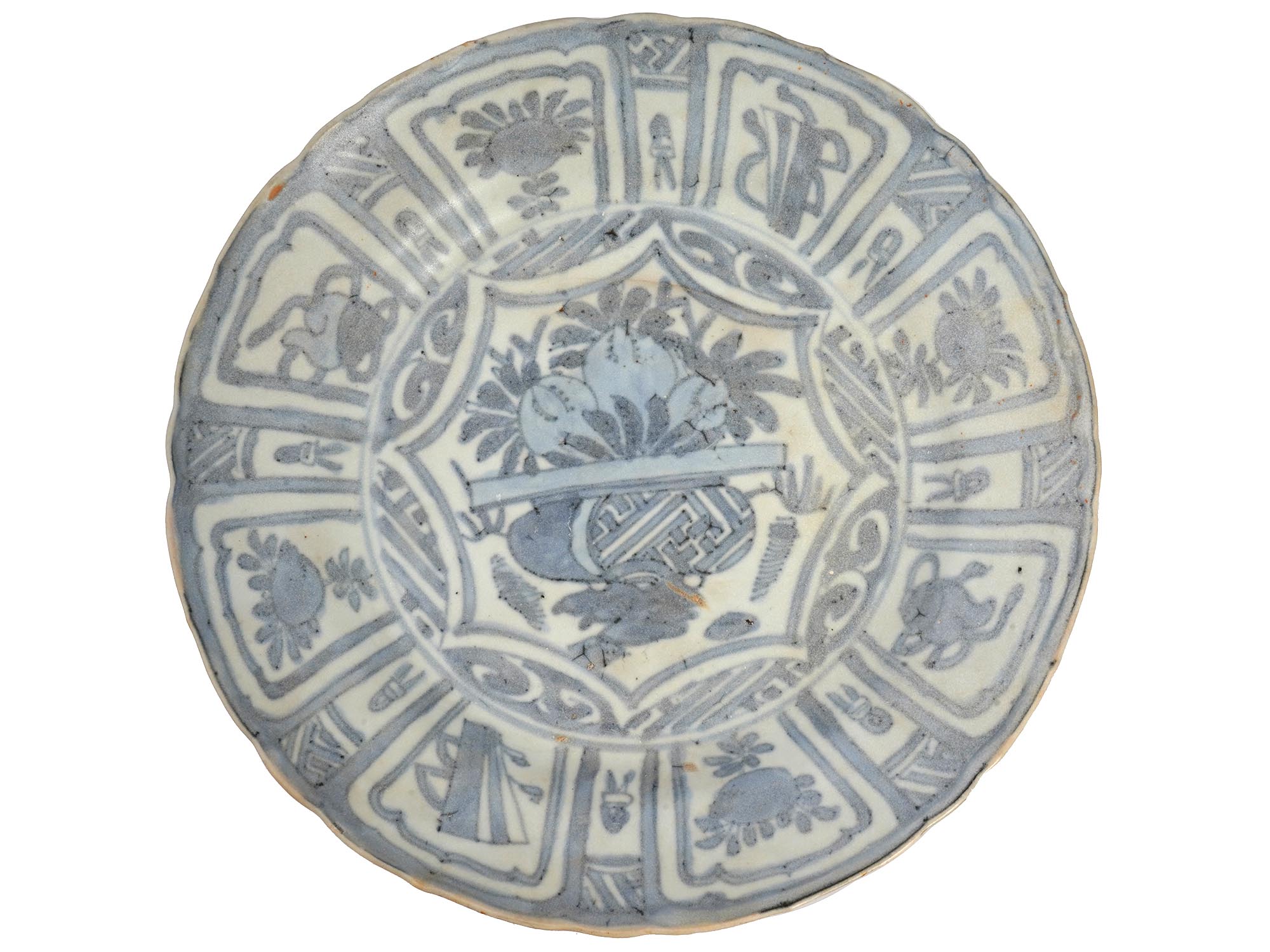 CHINESE MING DYNASTY BLUE WHITE PORCELAIN PLATES PIC-4