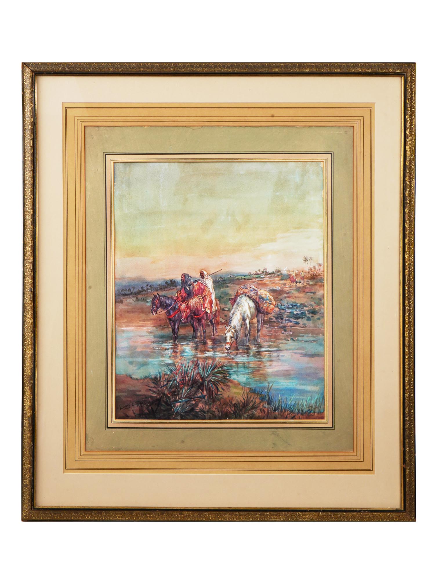 LOUIS COMFORT TIFFANY AMERICAN WATERCOLOR PAINTING PIC-0