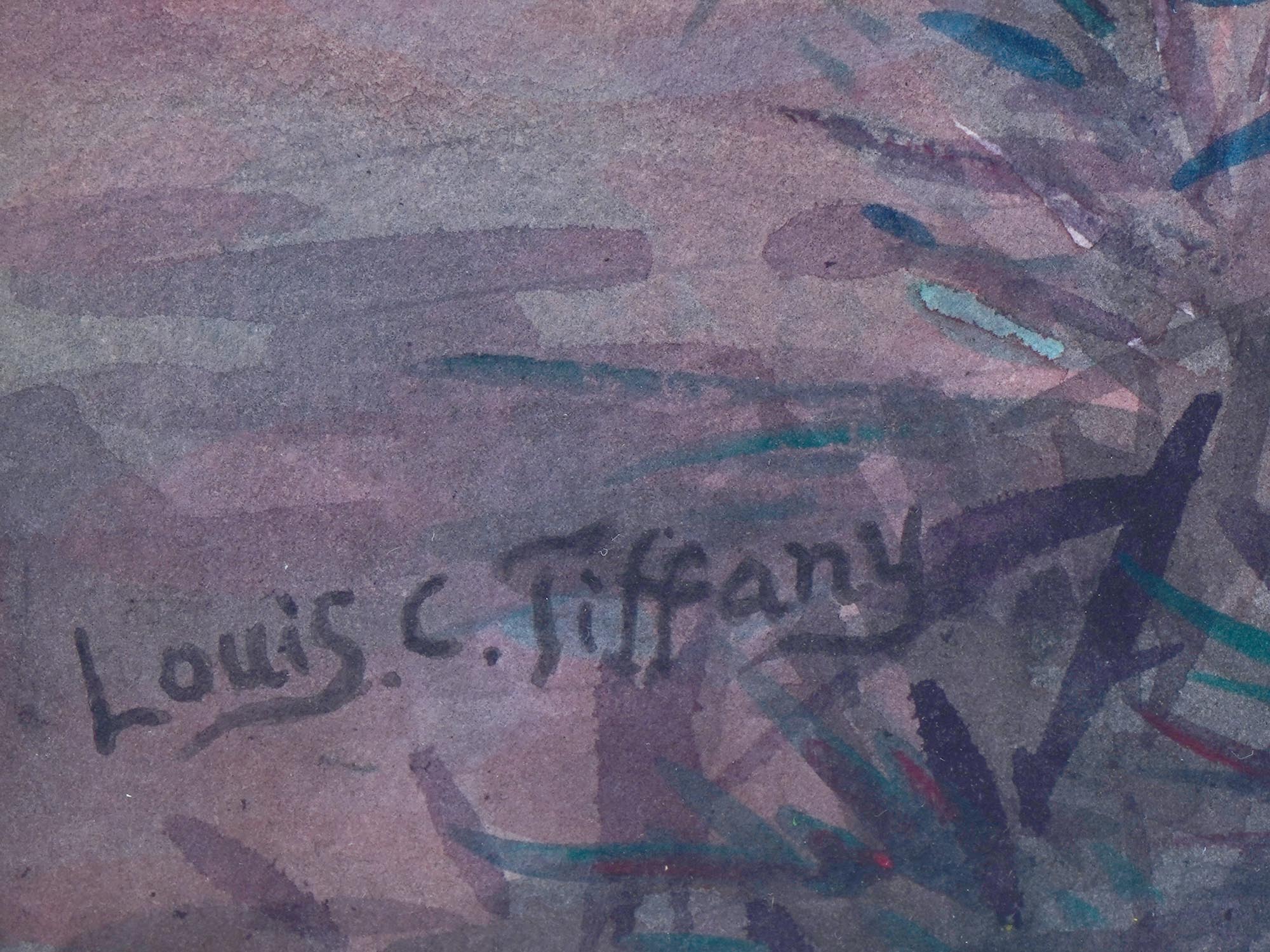 LOUIS COMFORT TIFFANY AMERICAN WATERCOLOR PAINTING PIC-2