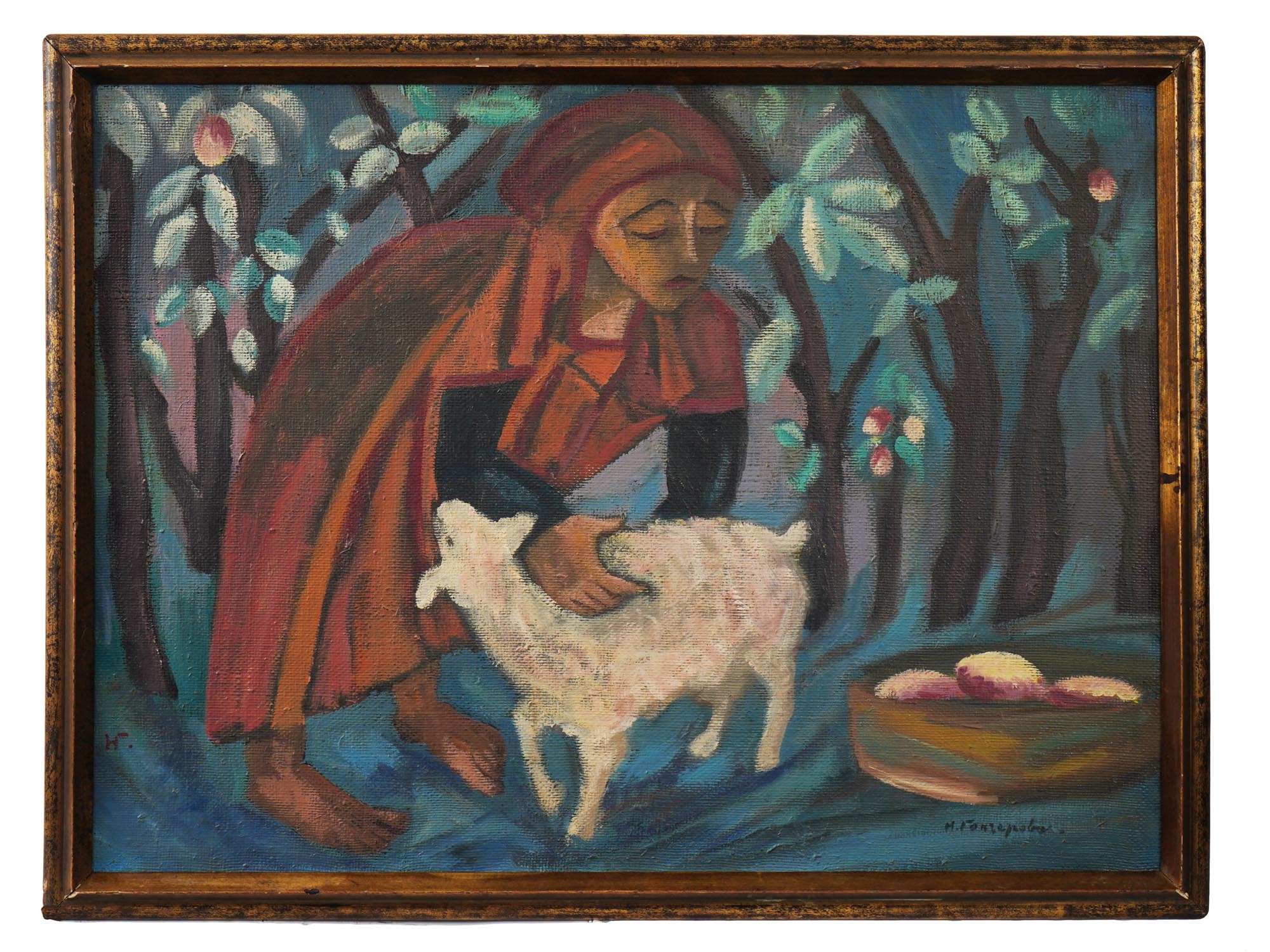 RUSSIAN ATTR TO NATALIA GONCHAROVA OIL PAINTING PIC-0