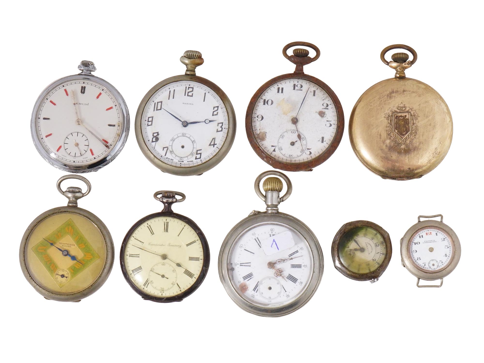 LOT OF VARIOUS ANTIQUE POCKET WATCHES AND CHRONOMETER PIC-0