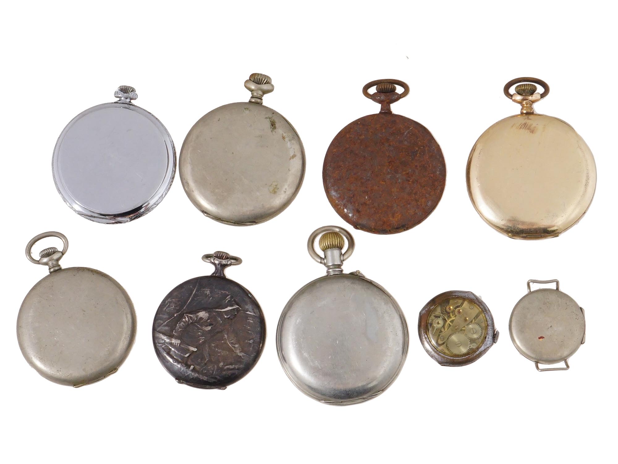 LOT OF VARIOUS ANTIQUE POCKET WATCHES AND CHRONOMETER PIC-1