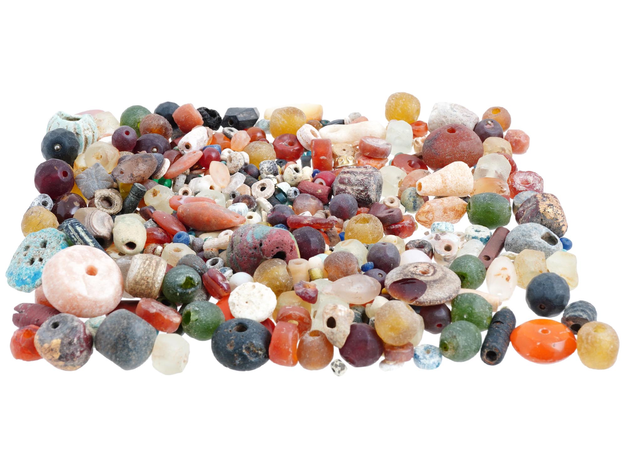 COLLECTION OF ANCIENT GLASS AND STONE BEADS PIC-1