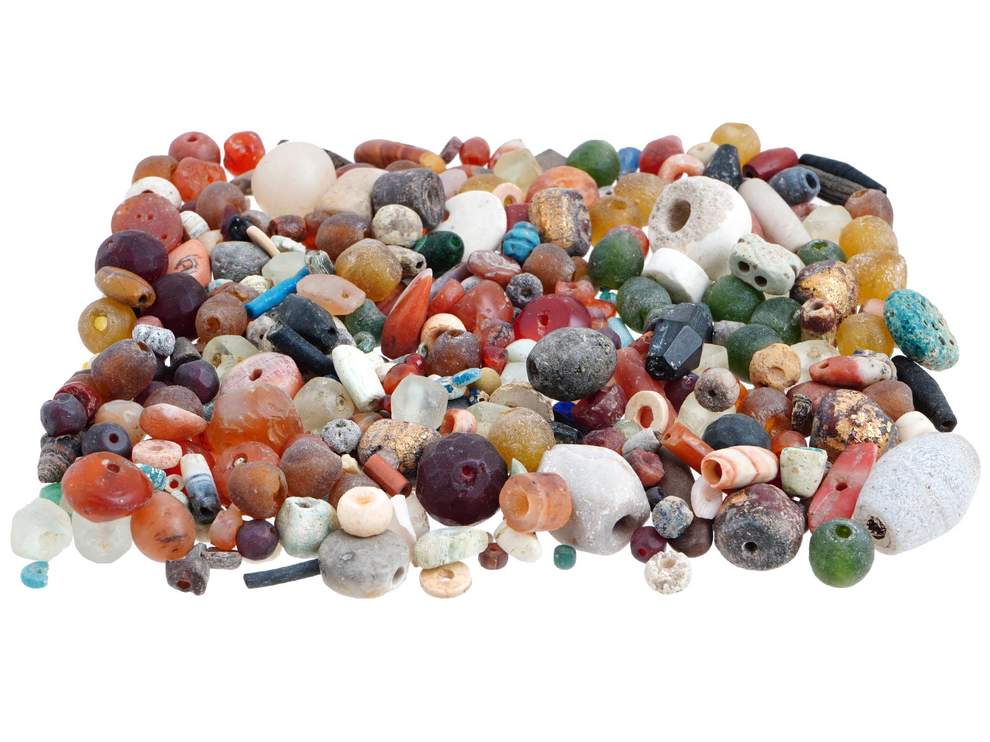 COLLECTION OF ANCIENT GLASS AND STONE BEADS PIC-1