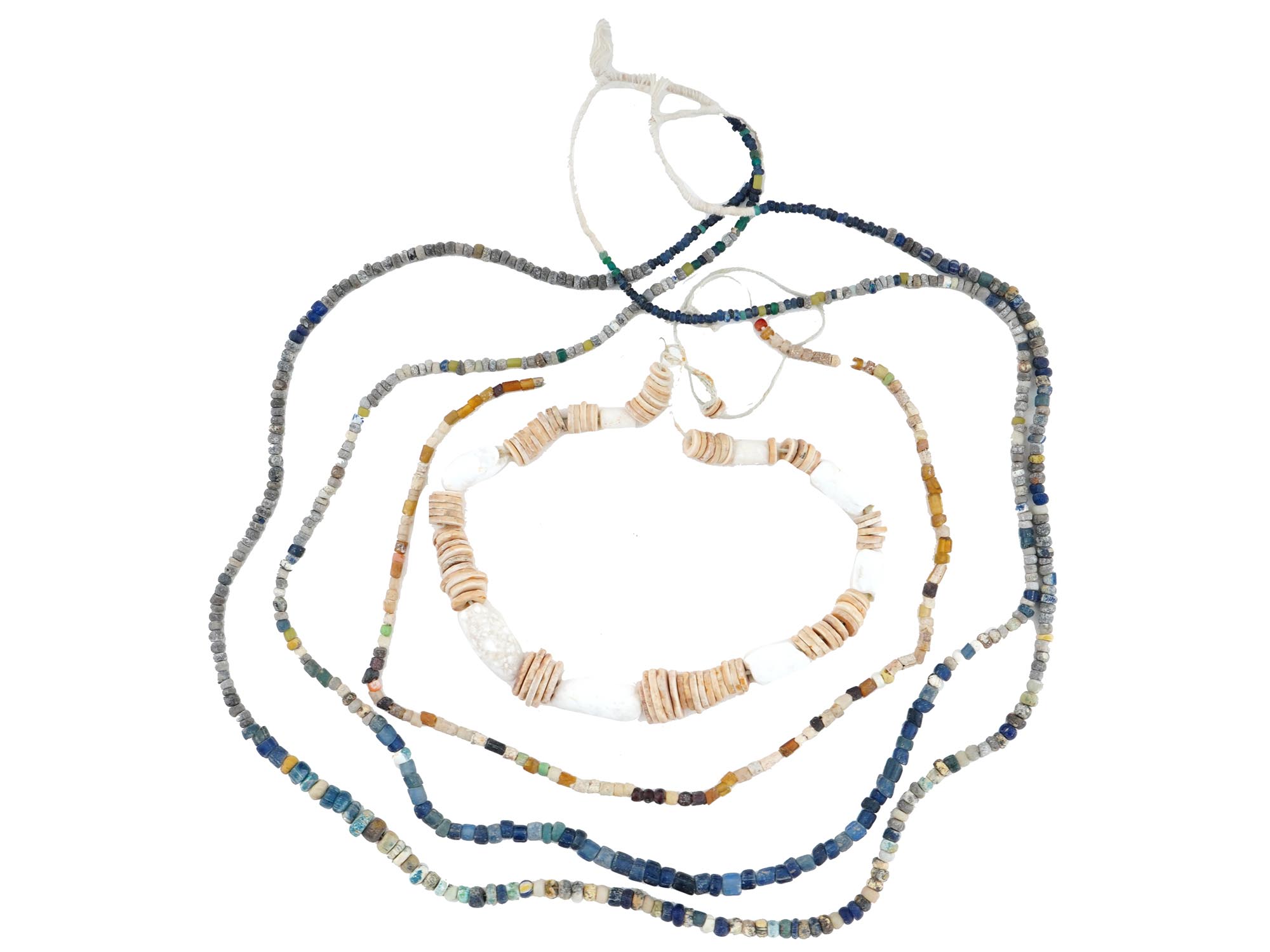 ANCIENT ROMAN SHELLS AND GLASS BEADS NECKLACES PIC-1