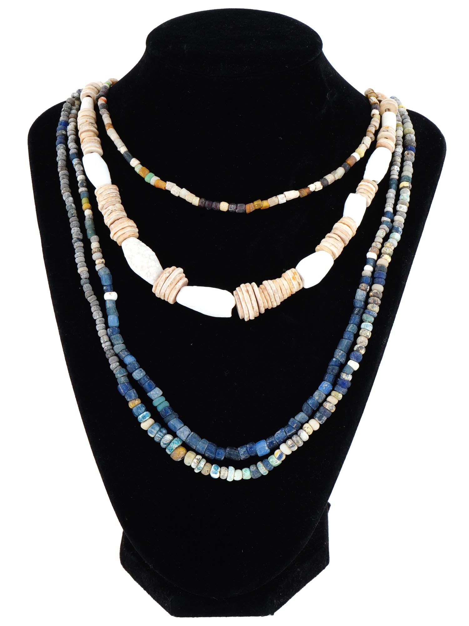 ANCIENT ROMAN SHELLS AND GLASS BEADS NECKLACES PIC-0