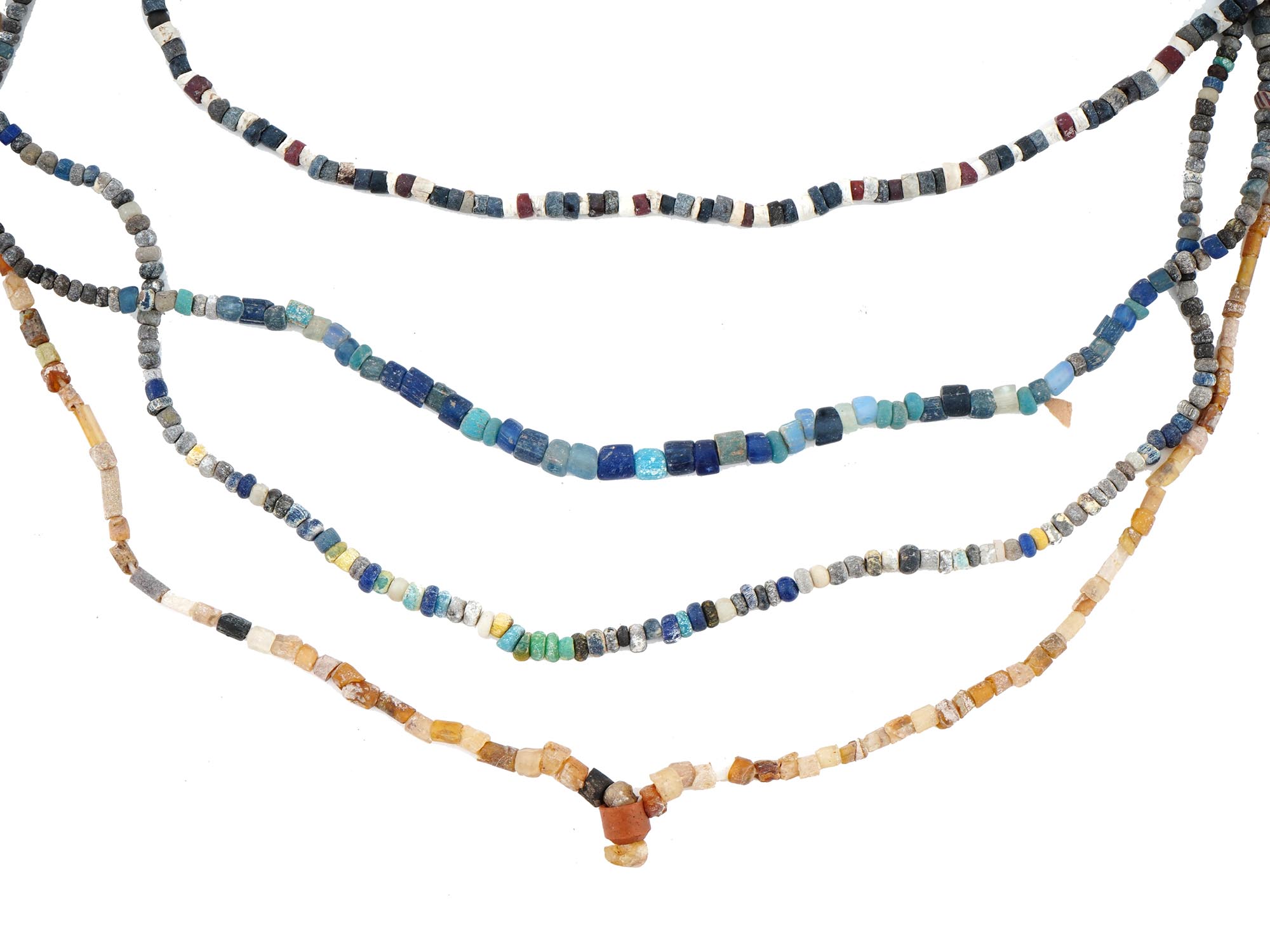 ANCIENT ROMAN GLASS AND STONE BEADS NECKLACES PIC-4