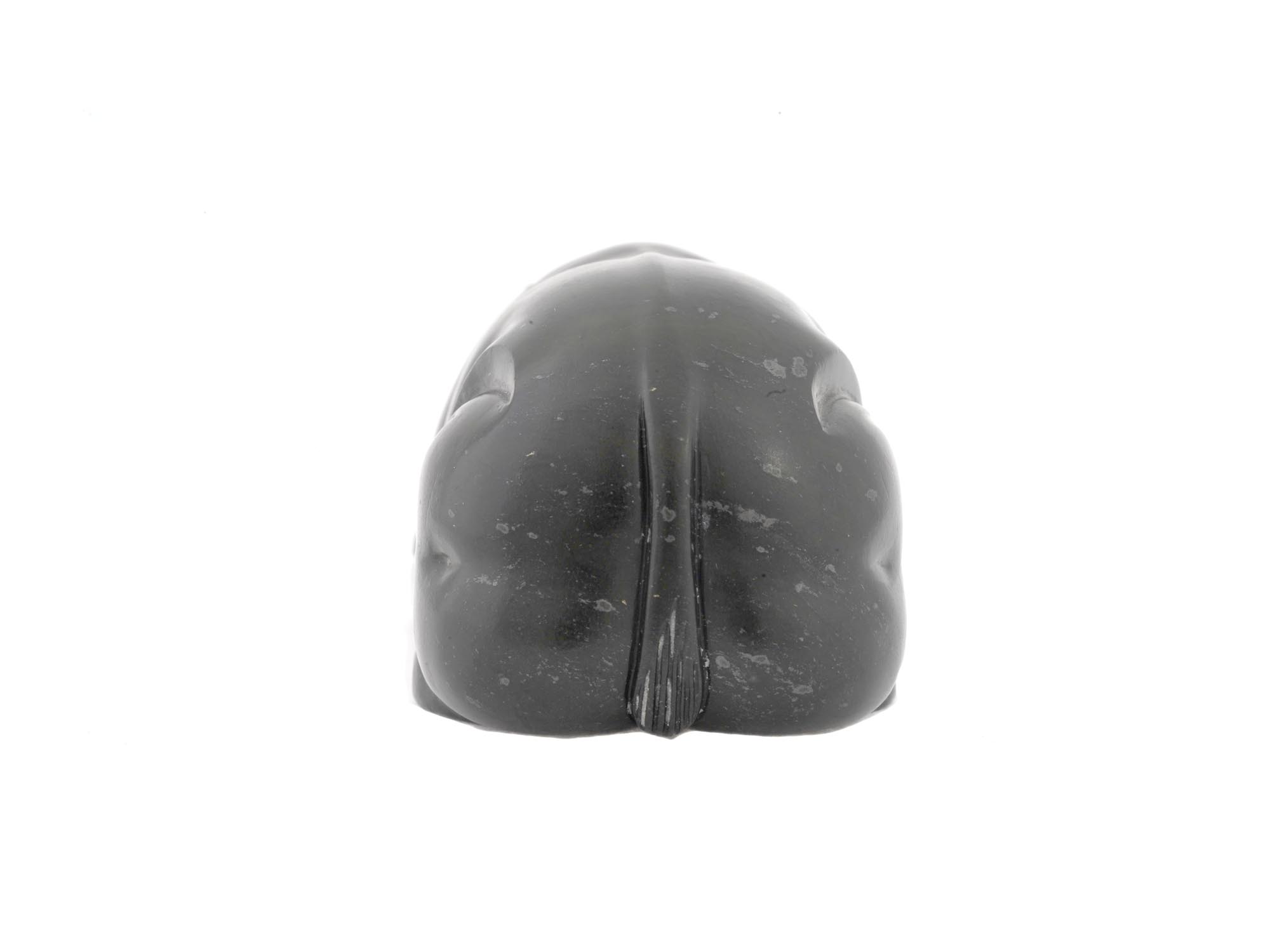 RUSSIAN CARVED BLACK JADE RUBY FIGURE OF A HIPPO PIC-4