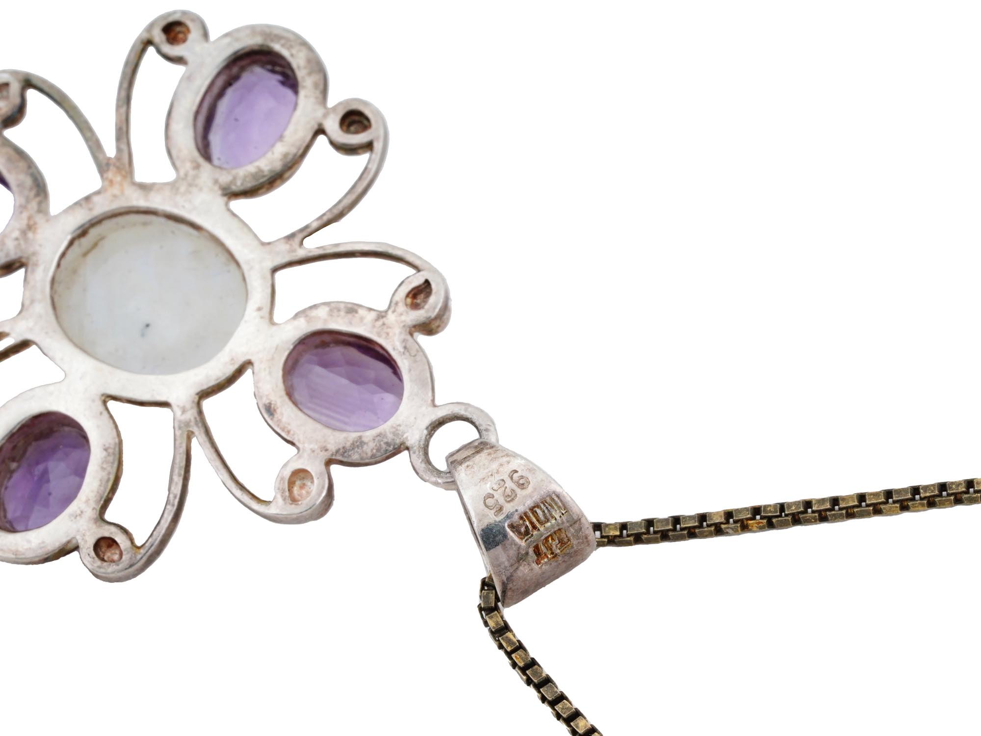 STERLING SILVER AMETHYSTS AND MOON STONE PENDANT PIC-4