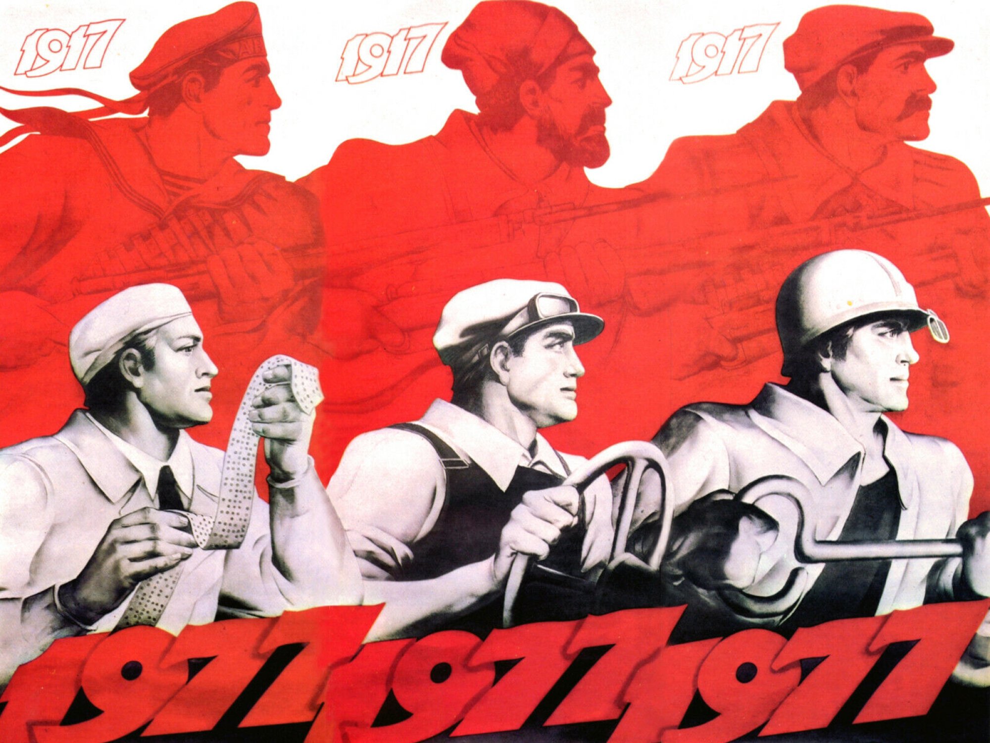 RUSSIAN SOVIET USSR PROPAGANDA POSTER 1977 PIC-1