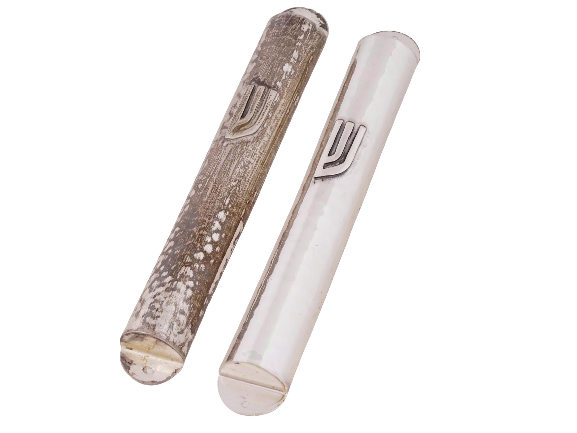 BIER JUDAICA STERLING SILVER MEZUZAH CASES PIC-0