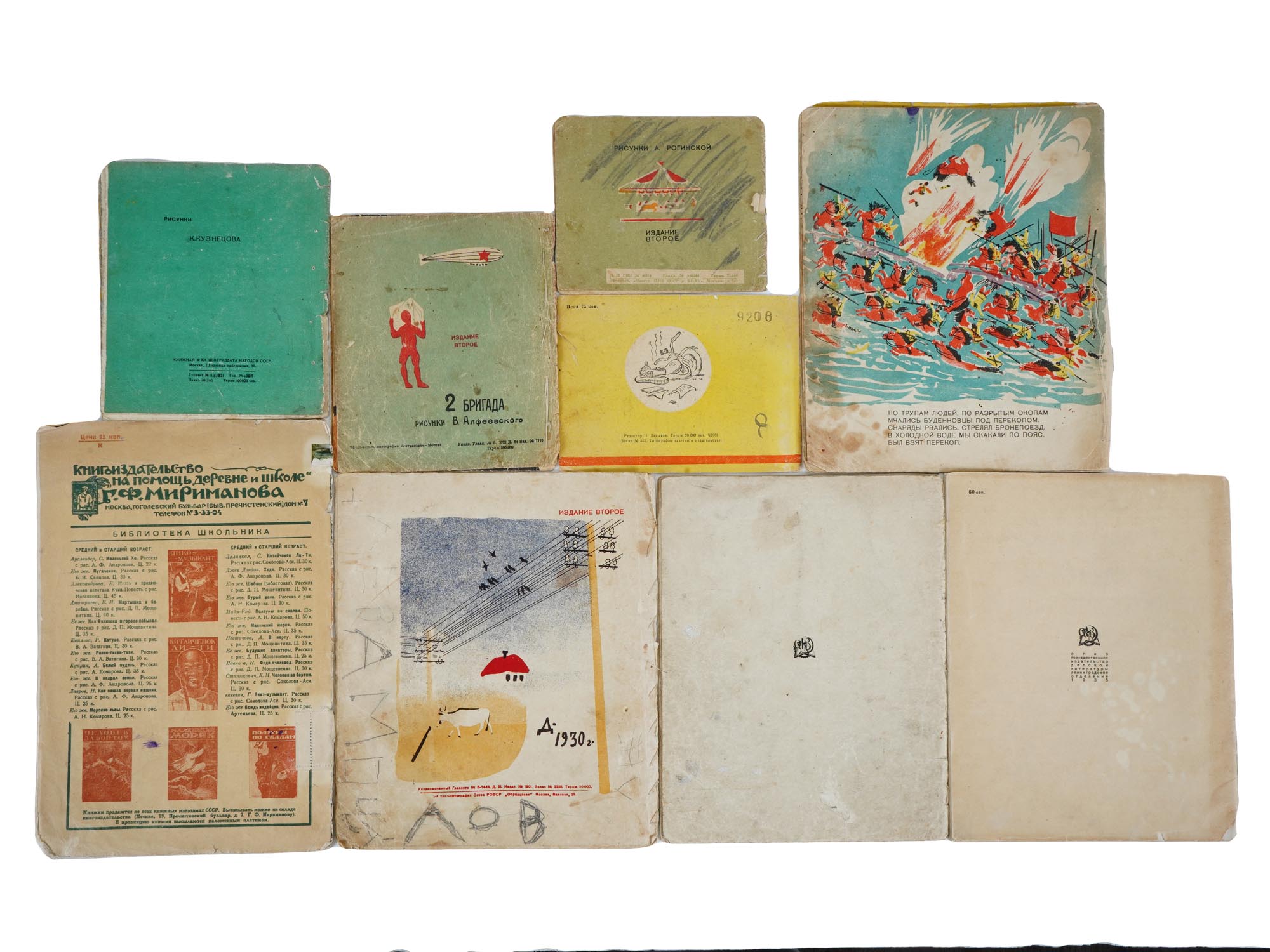 9 ANTIQUE AND VINTAGE RUSSIAN SOVIET CHILDREN BOOKS PIC-2