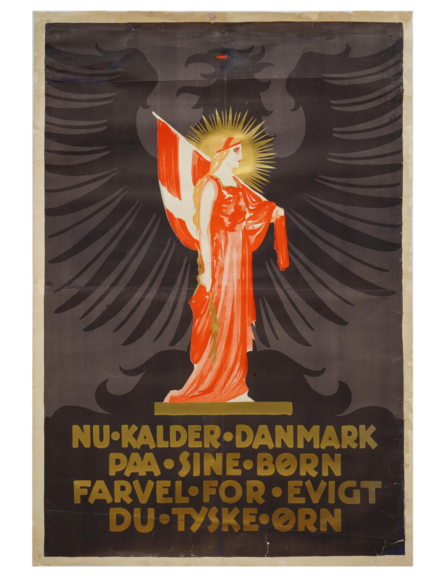 ANTIQUE DANISH PROPAGANDA POSTER BY BOGELUND JENSEN PIC-0