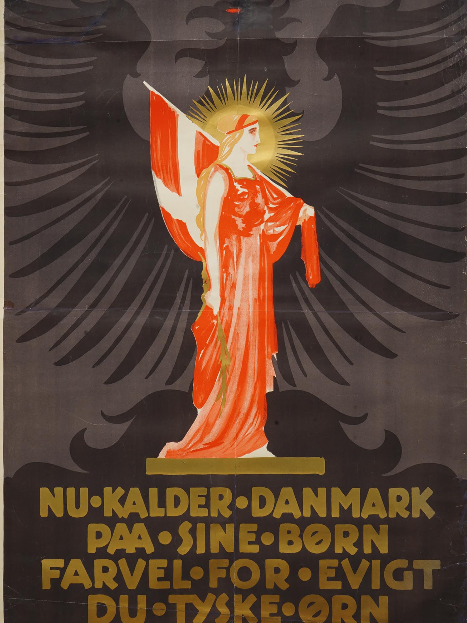 ANTIQUE DANISH PROPAGANDA POSTER BY BOGELUND JENSEN PIC-1