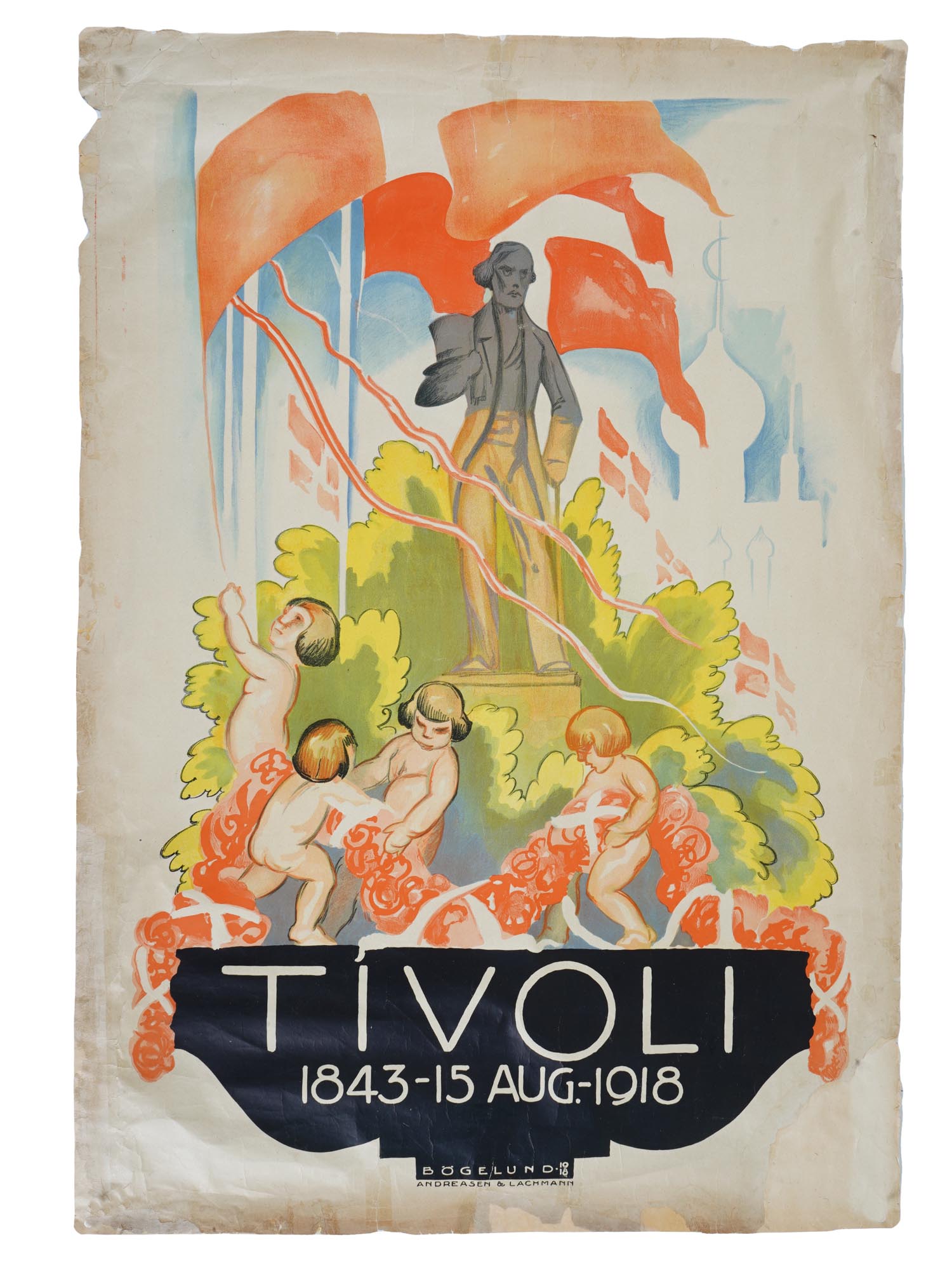 1918 DANISH POSTER TIVOLI GARDENS THOR BOGELUND JENSEN PIC-0