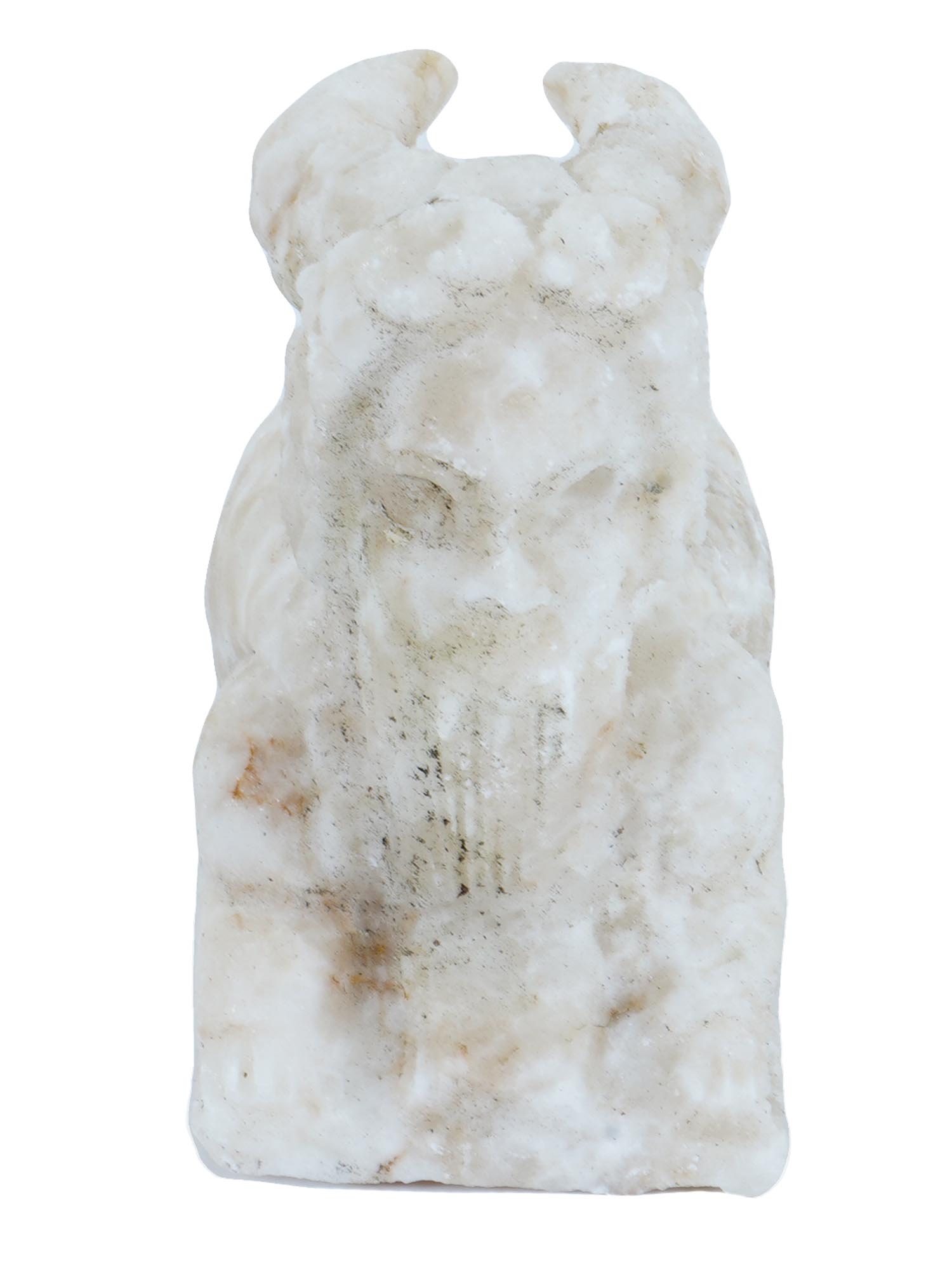 ANCIENT SUMERIAN HAND CARVED MARBLE SPHINX FIGURINE PIC-1